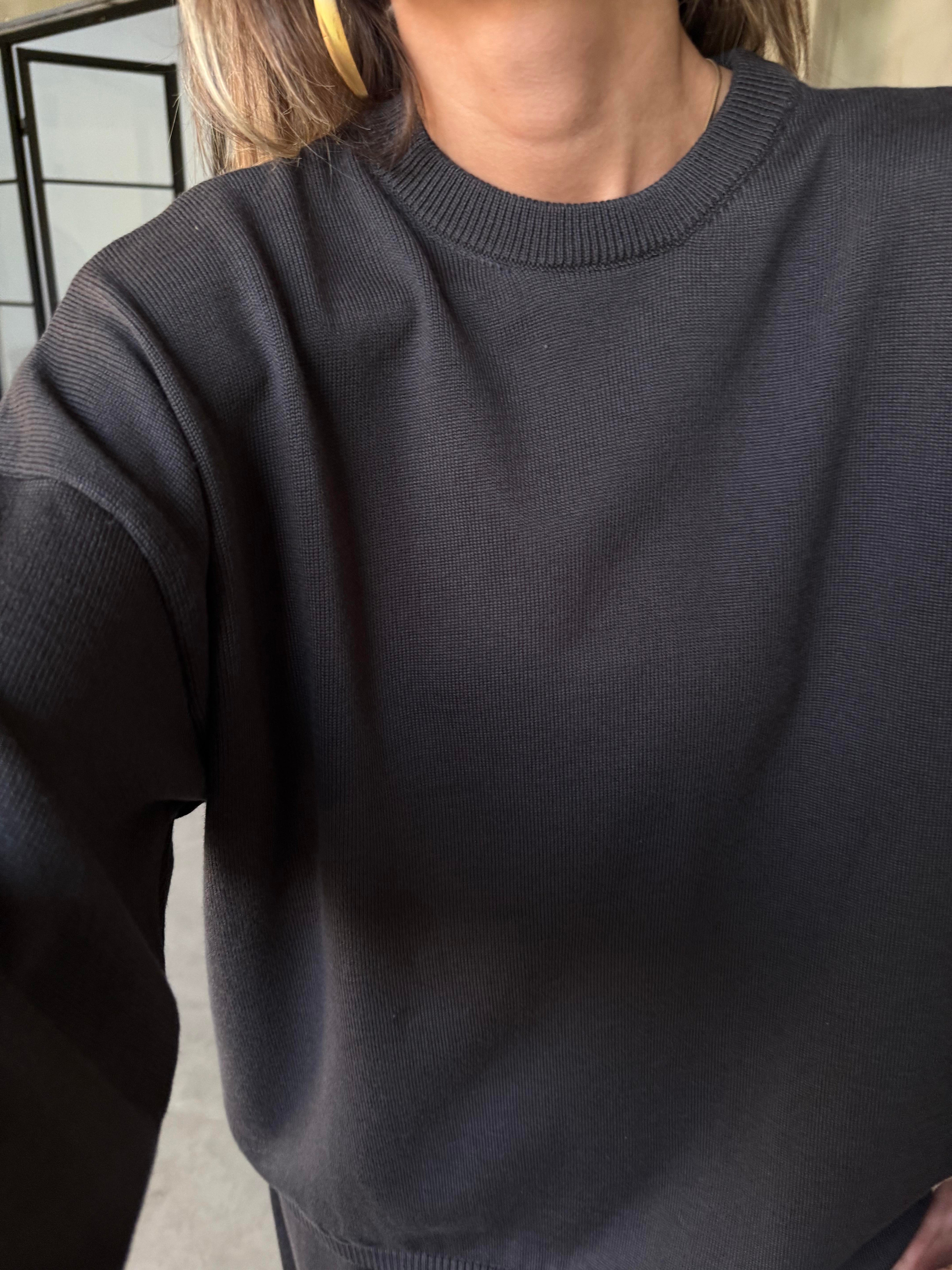 Antrasit Basic Oversize Triko Takım - Dominatrend