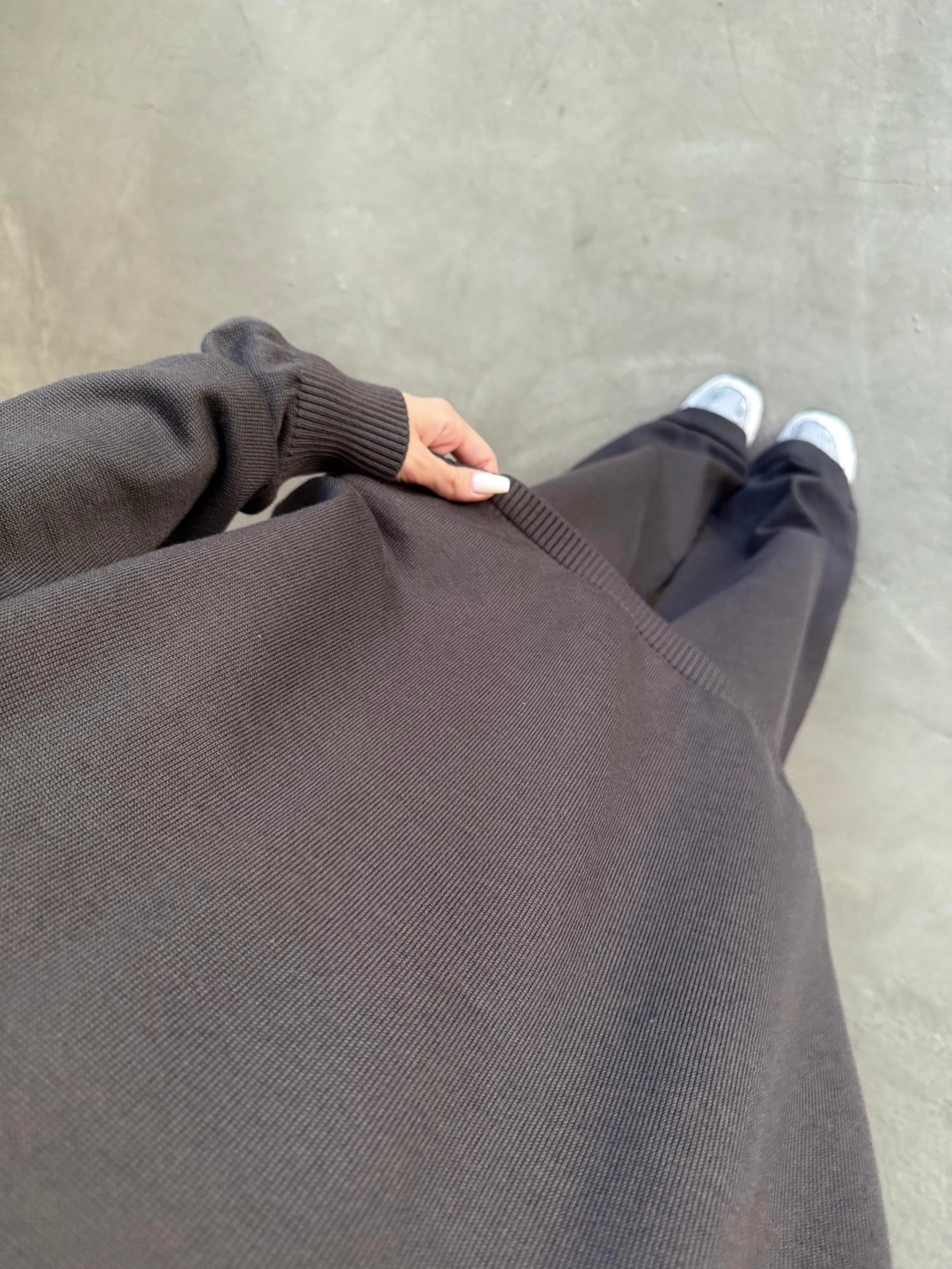Antrasit Basic Oversize Triko Takım - Dominatrend