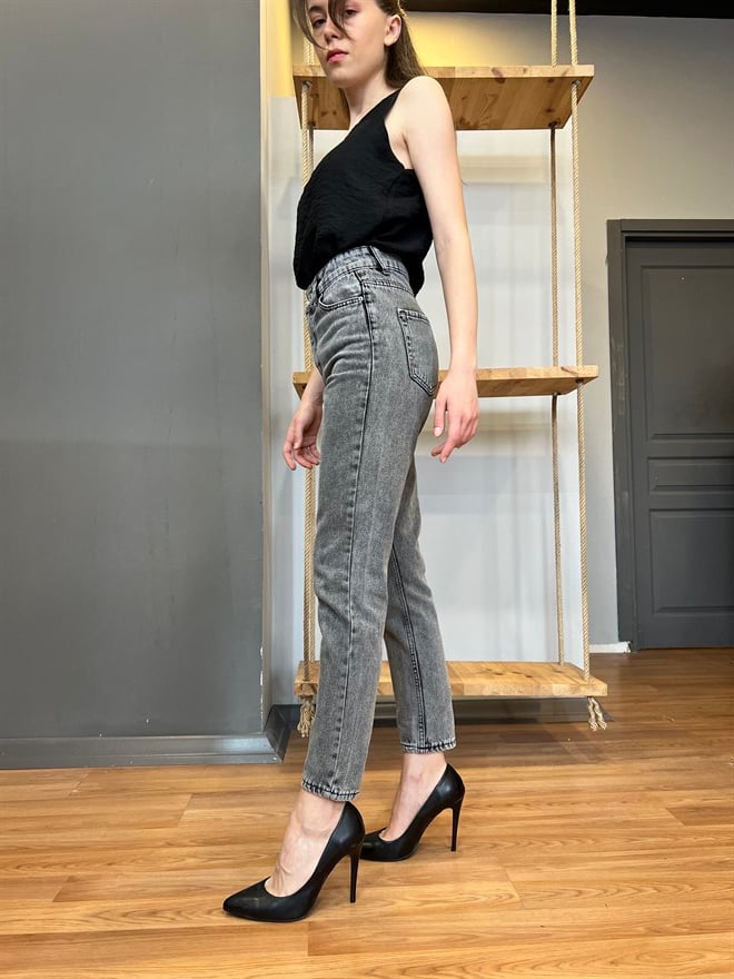 Antrasit Mom Jean - Dominatrend