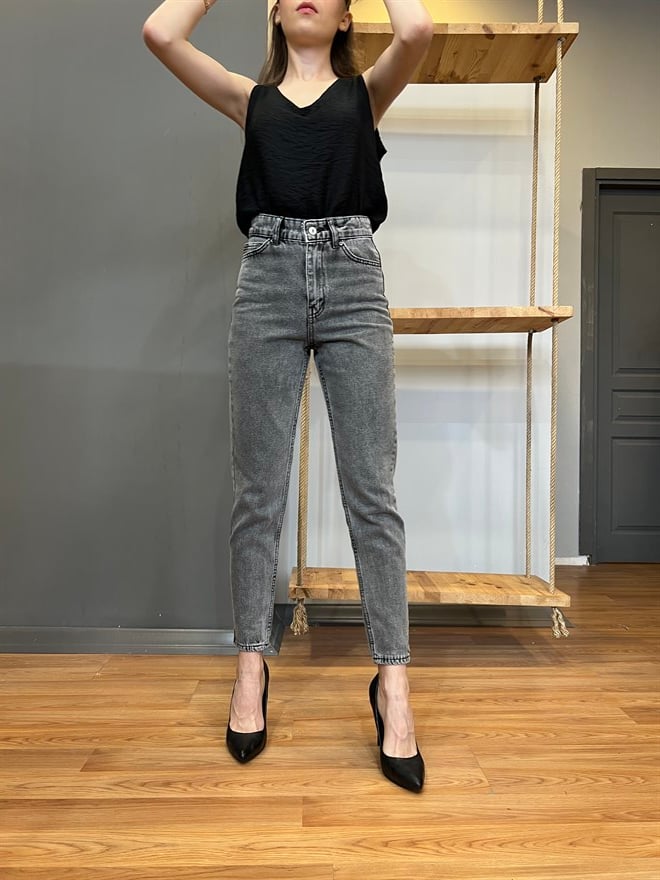 Antrasit Mom Jean - Dominatrend