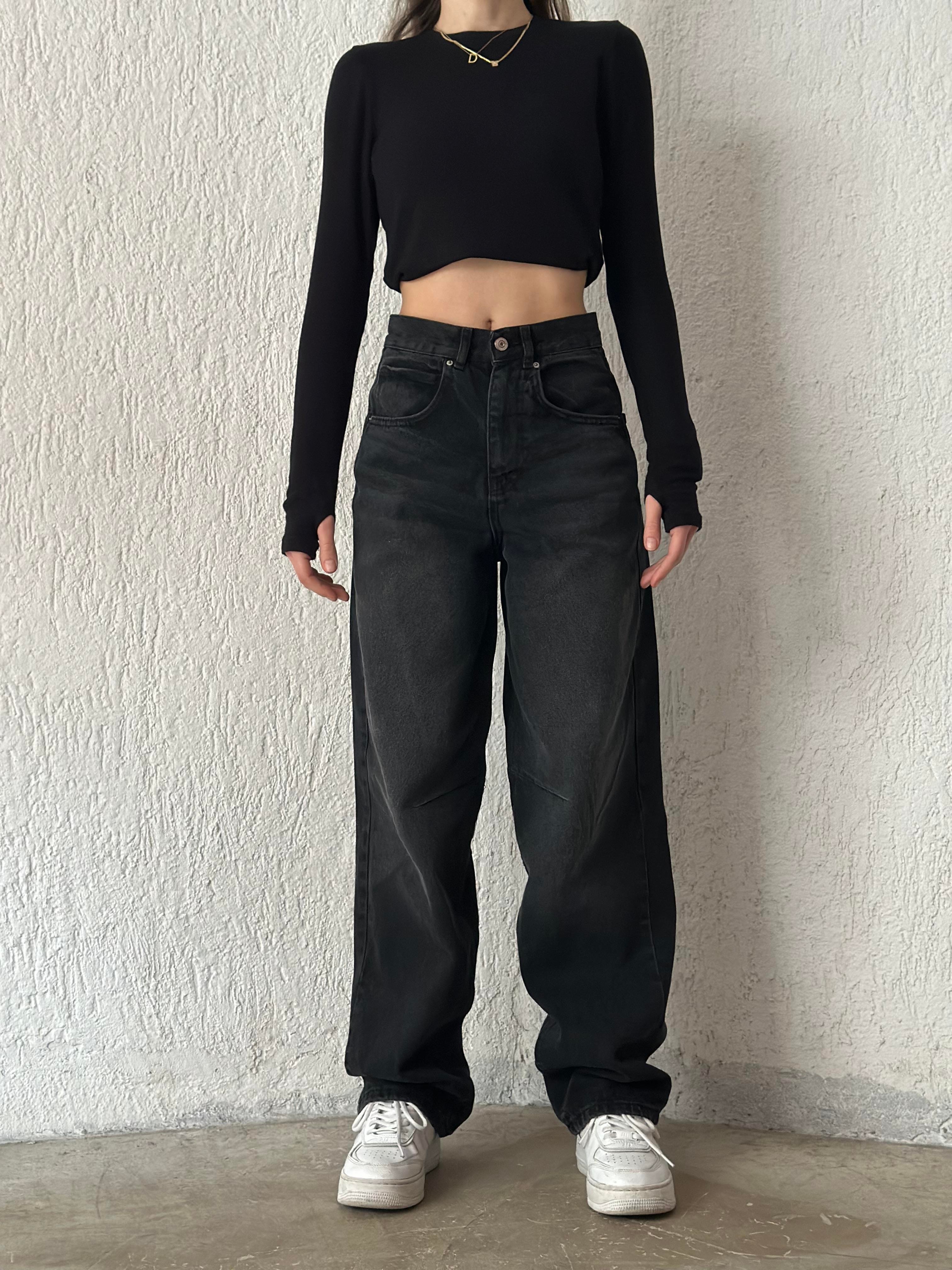 Ayarlanabilir Baggy Jean - Antrasit - Dominatrend