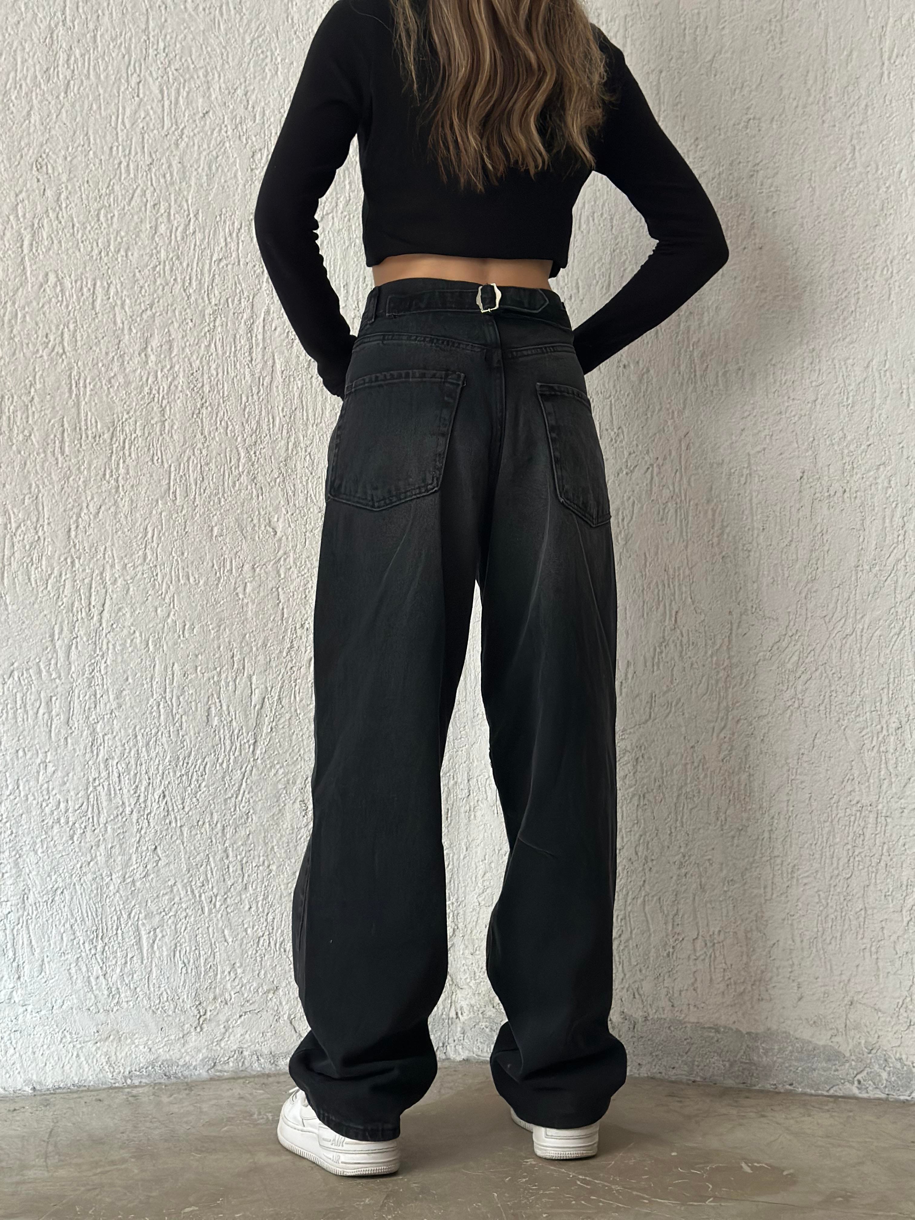 Ayarlanabilir Baggy Jean - Antrasit - Dominatrend