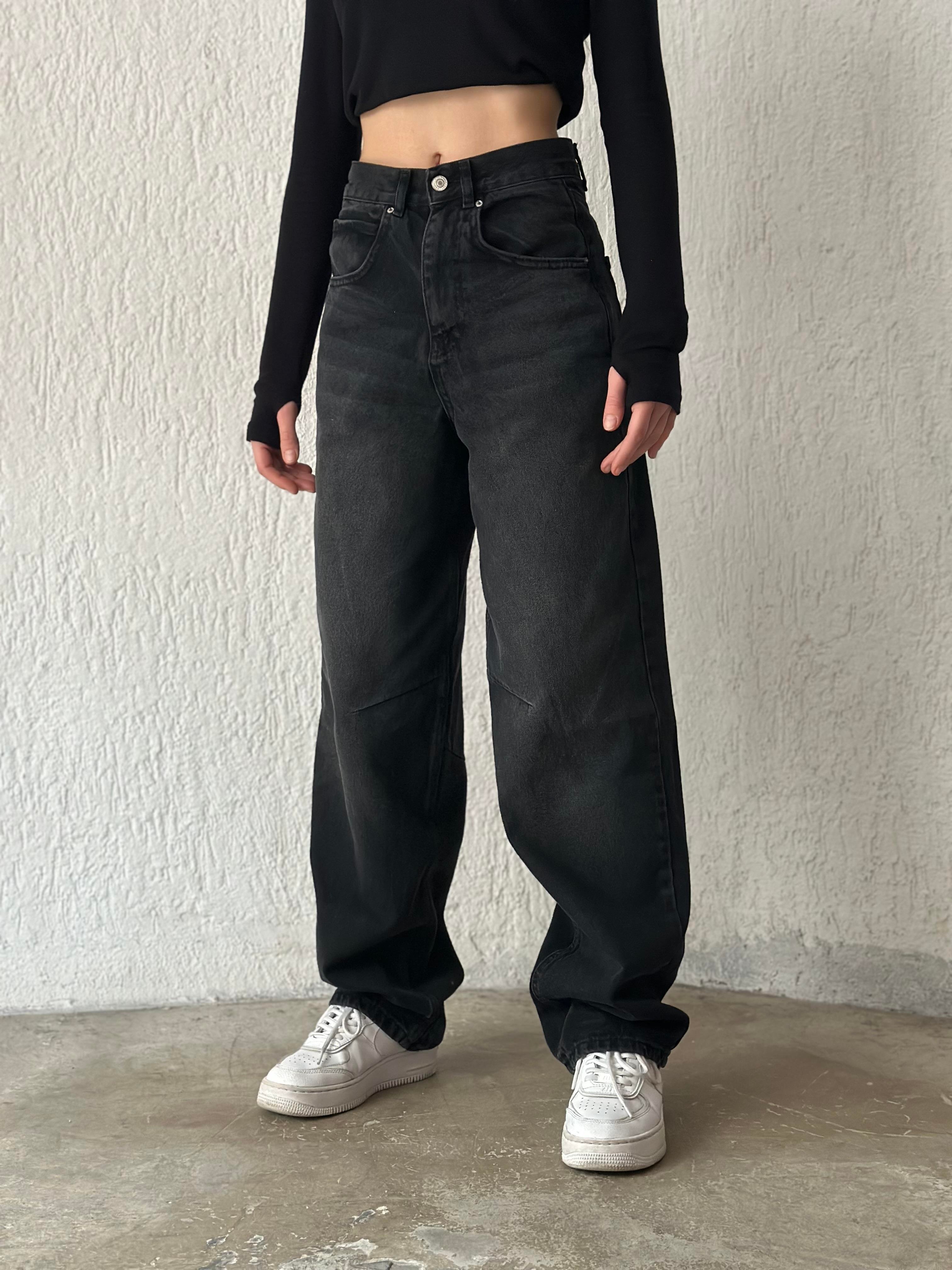 Ayarlanabilir Baggy Jean - Antrasit - Dominatrend