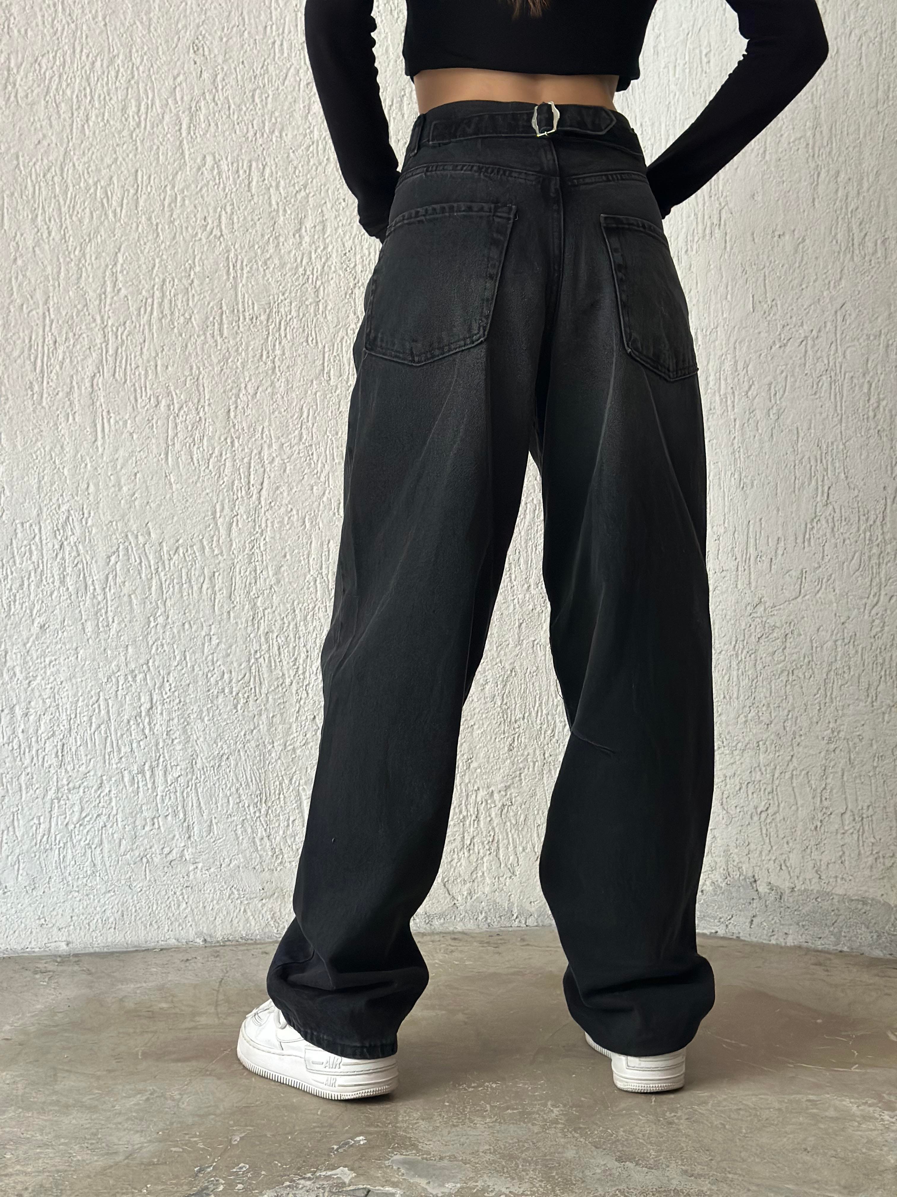 Ayarlanabilir Baggy Jean - Antrasit - Dominatrend