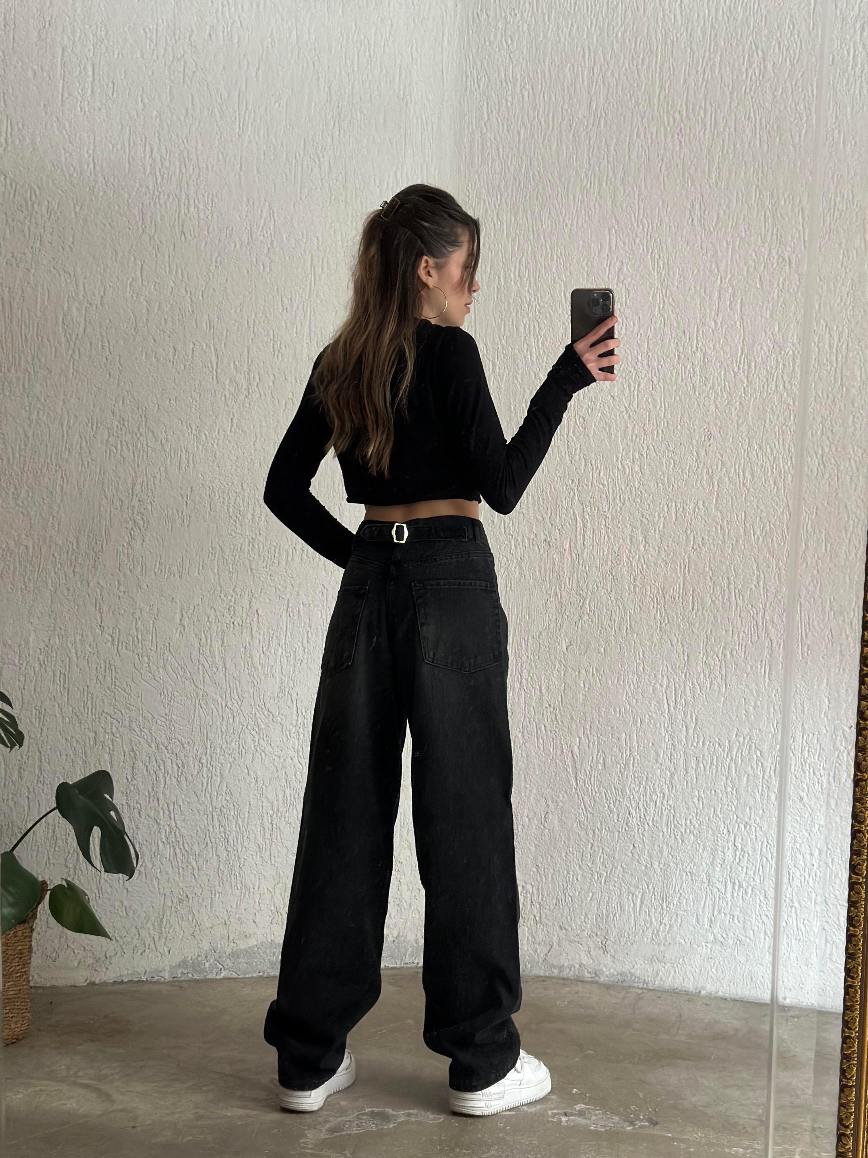 Ayarlanabilir Baggy Jean - Antrasit - Dominatrend