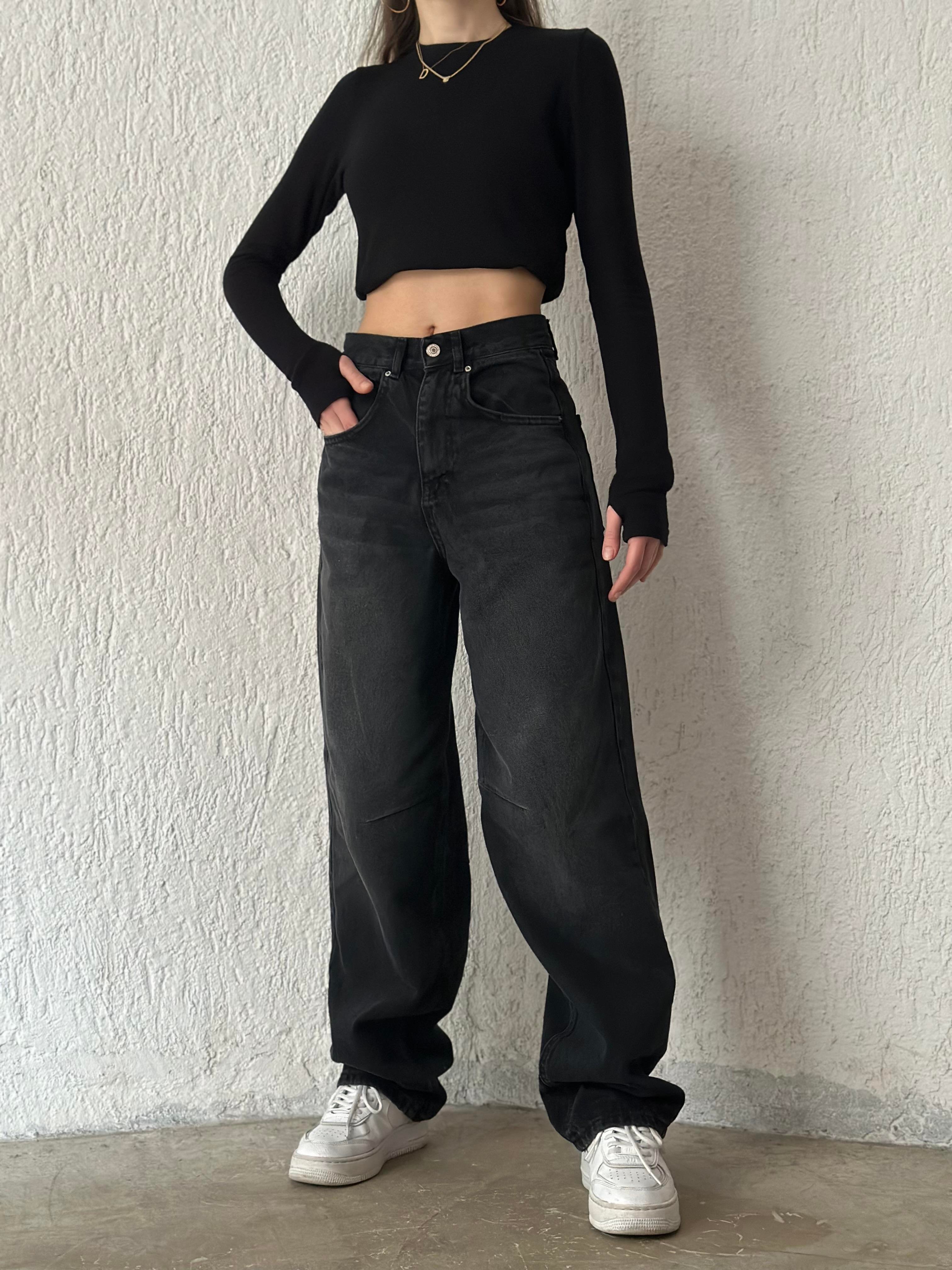 Ayarlanabilir Baggy Jean - Antrasit - Dominatrend