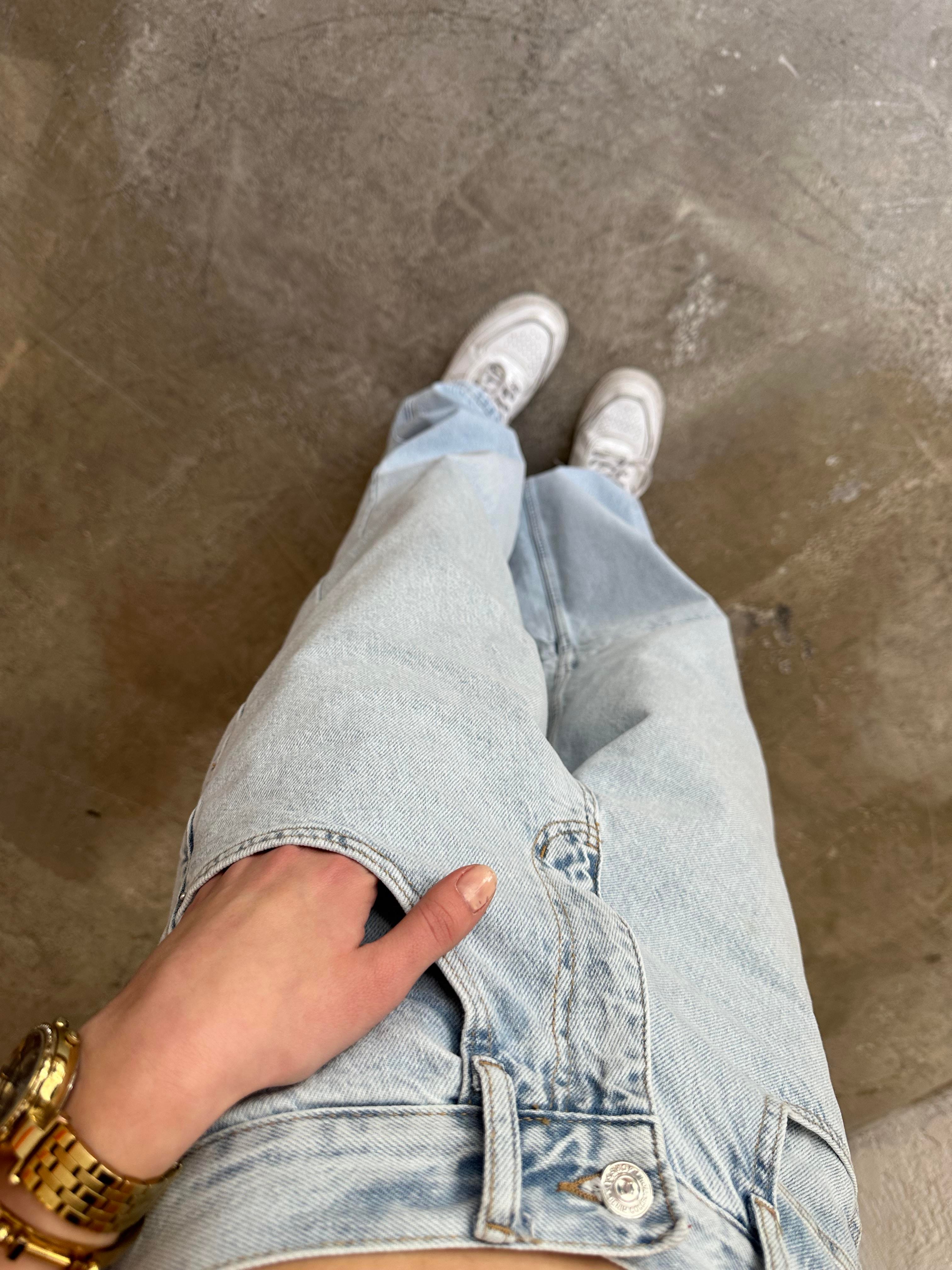 Ayarlanabilir Baggy Jean - Buz Mavi - Dominatrend