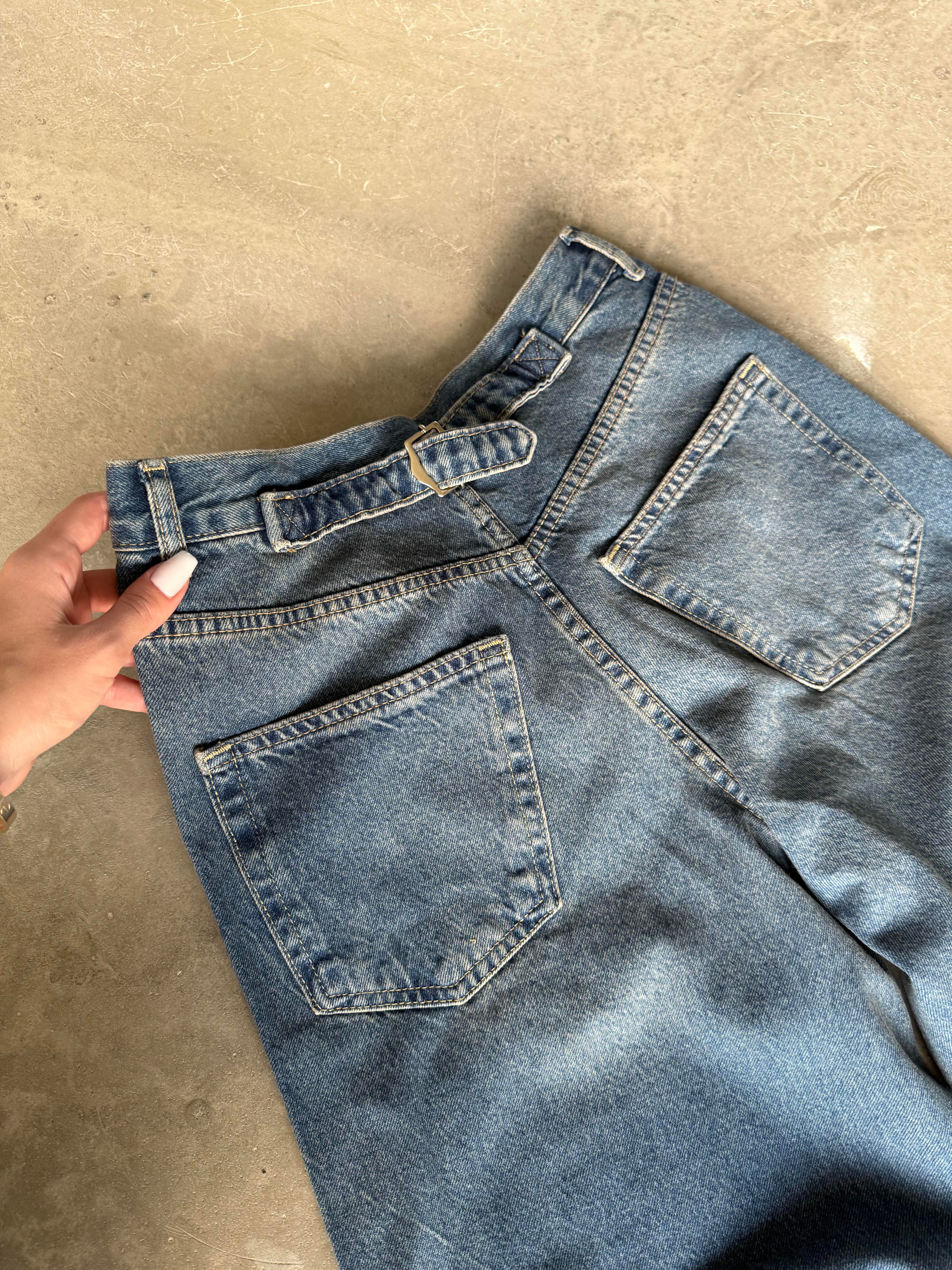 Ayarlanabilir Baggy Jean Mavi - Dominatrend