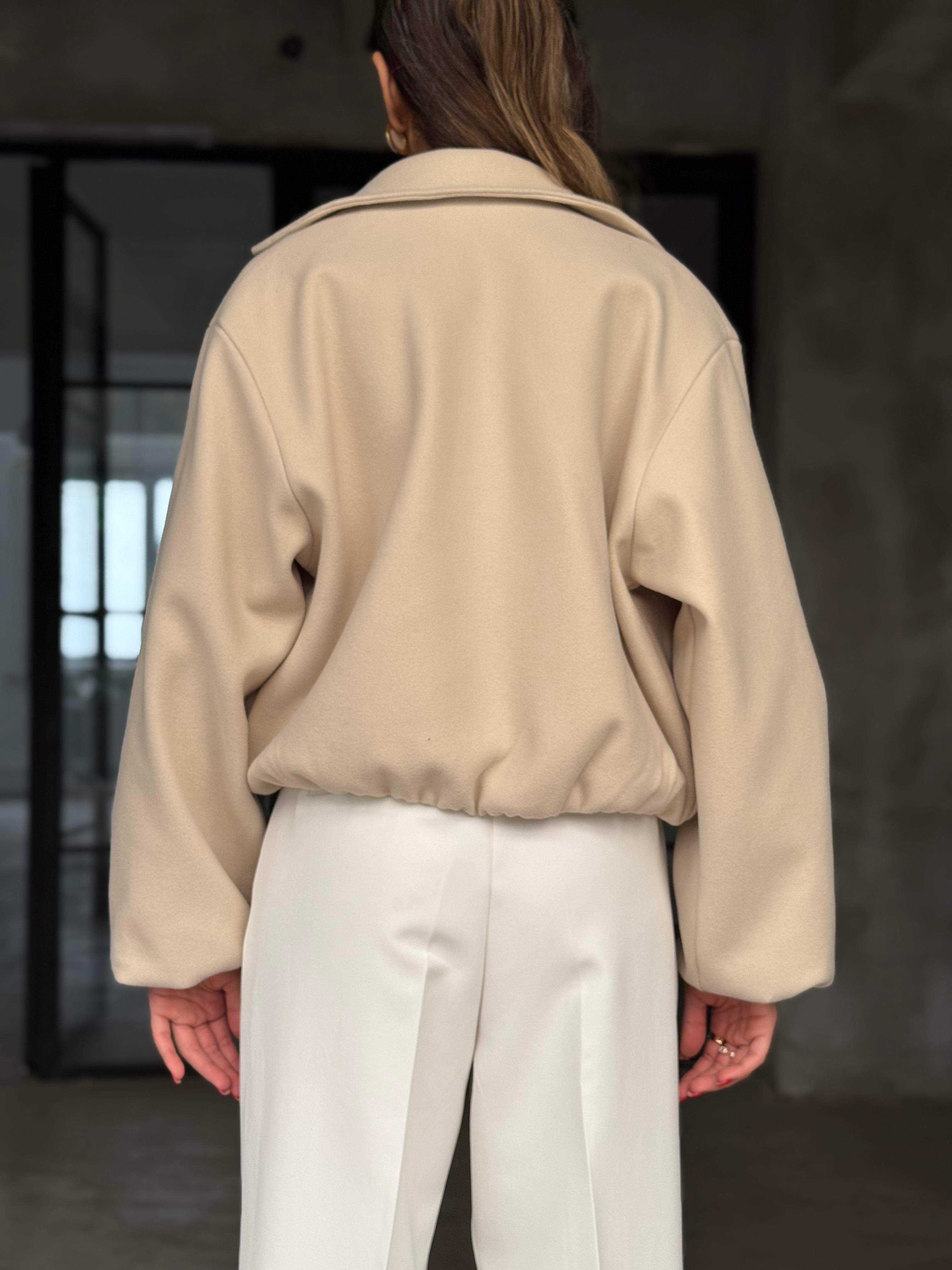 Bej Kaşe Bomber Ceket - Dominatrend