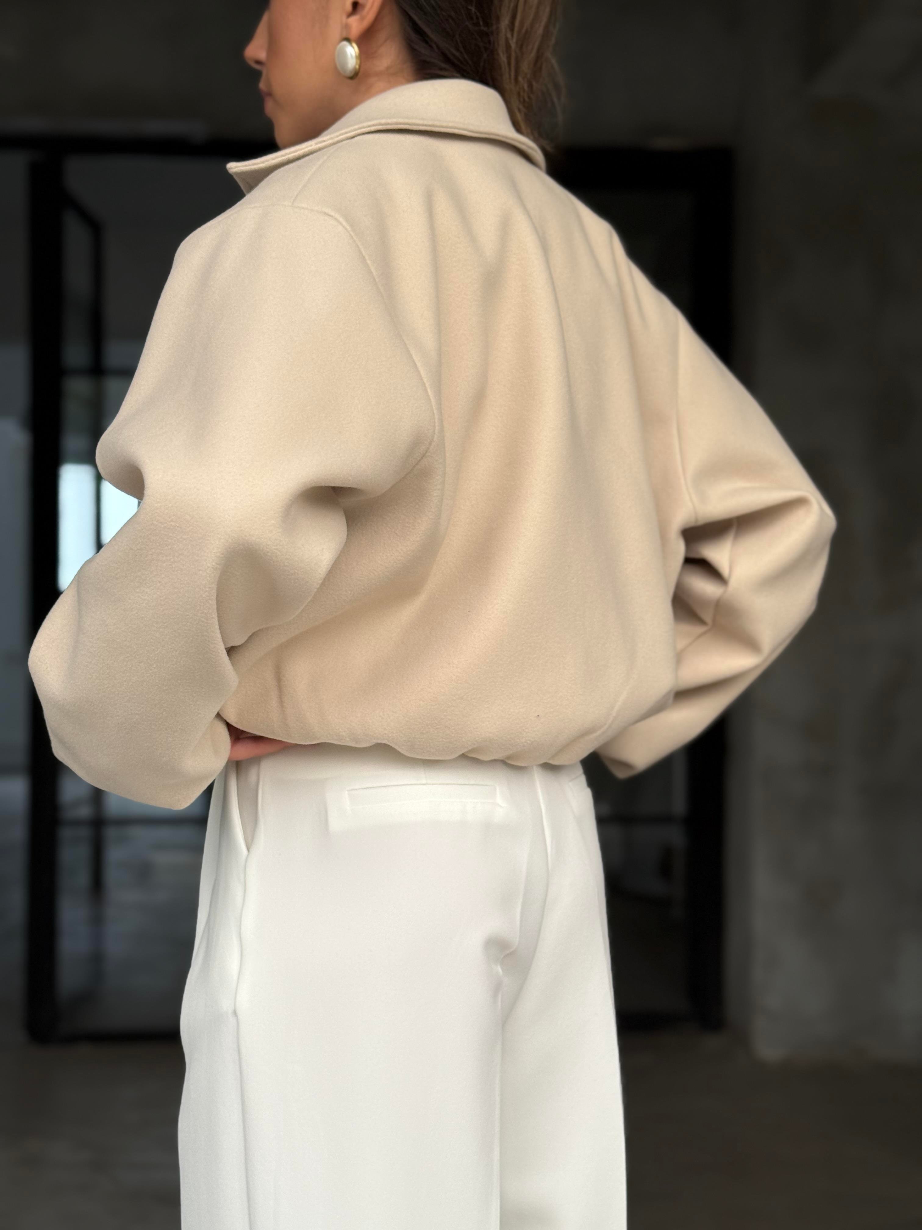 Bej Kaşe Bomber Ceket - Dominatrend