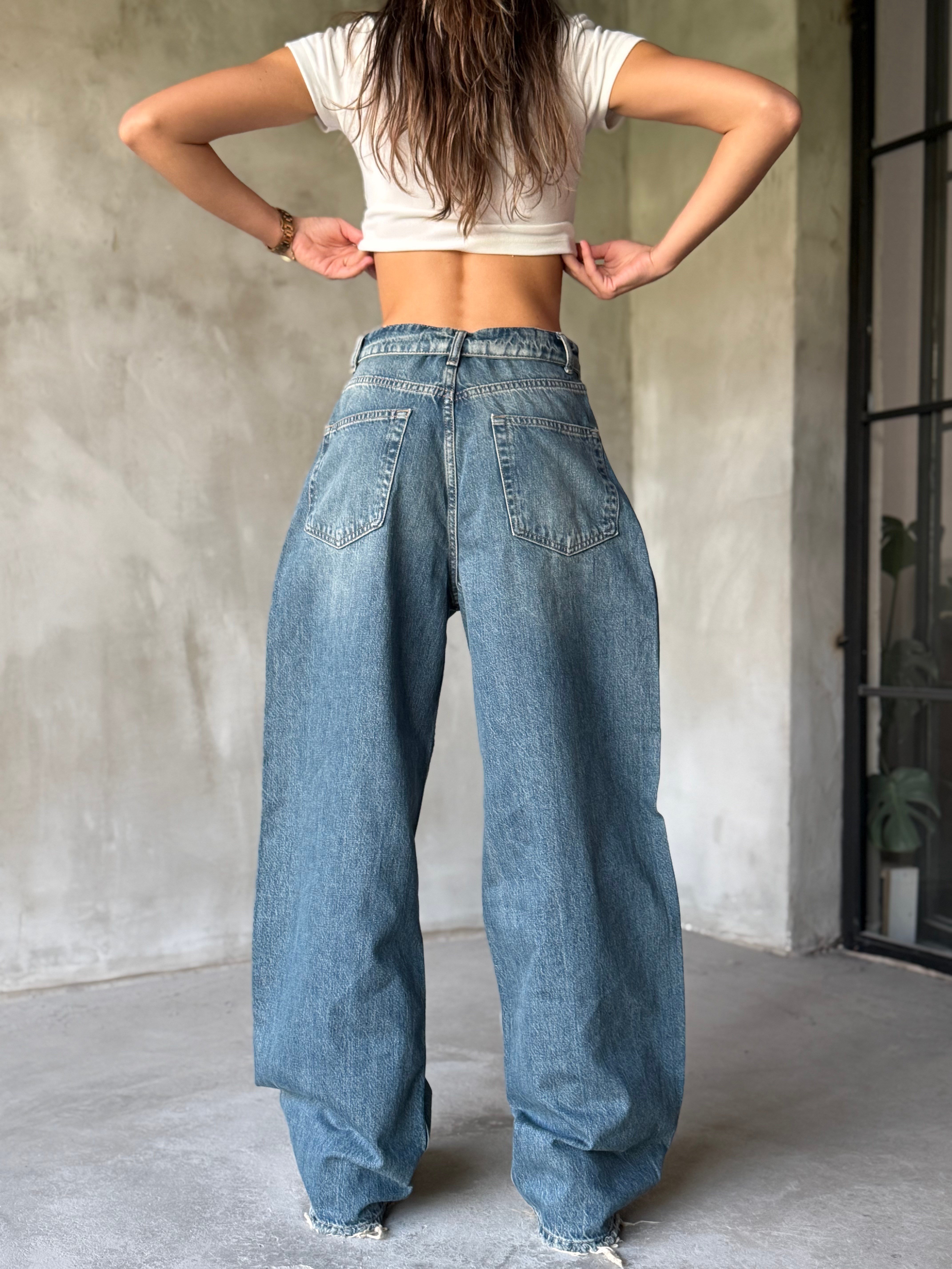 Bel Detay Tintli Baggy Jean  - Dominatrend