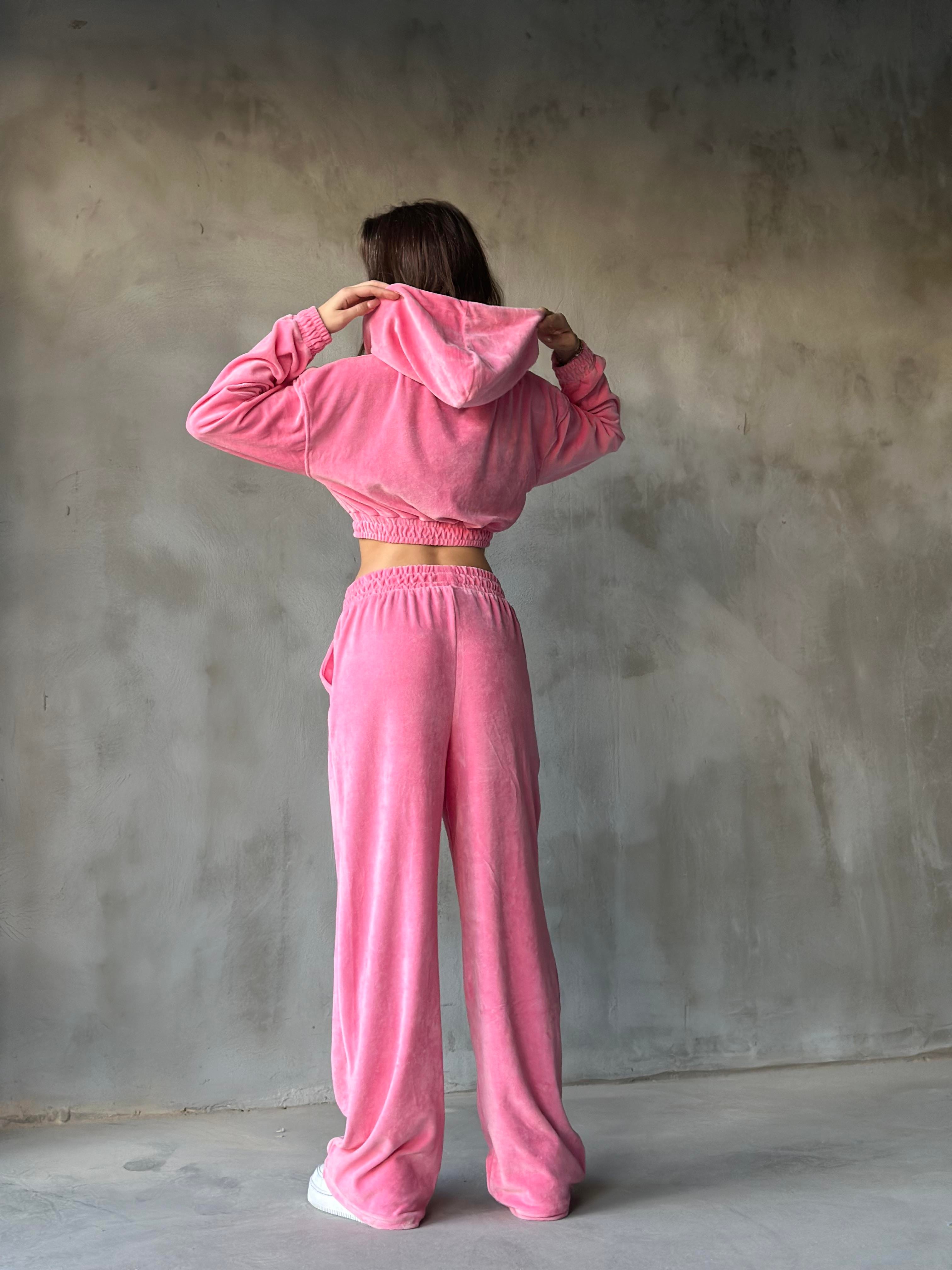 Berry Havlu Eşofman Takımı - Pembe - Dominatrend