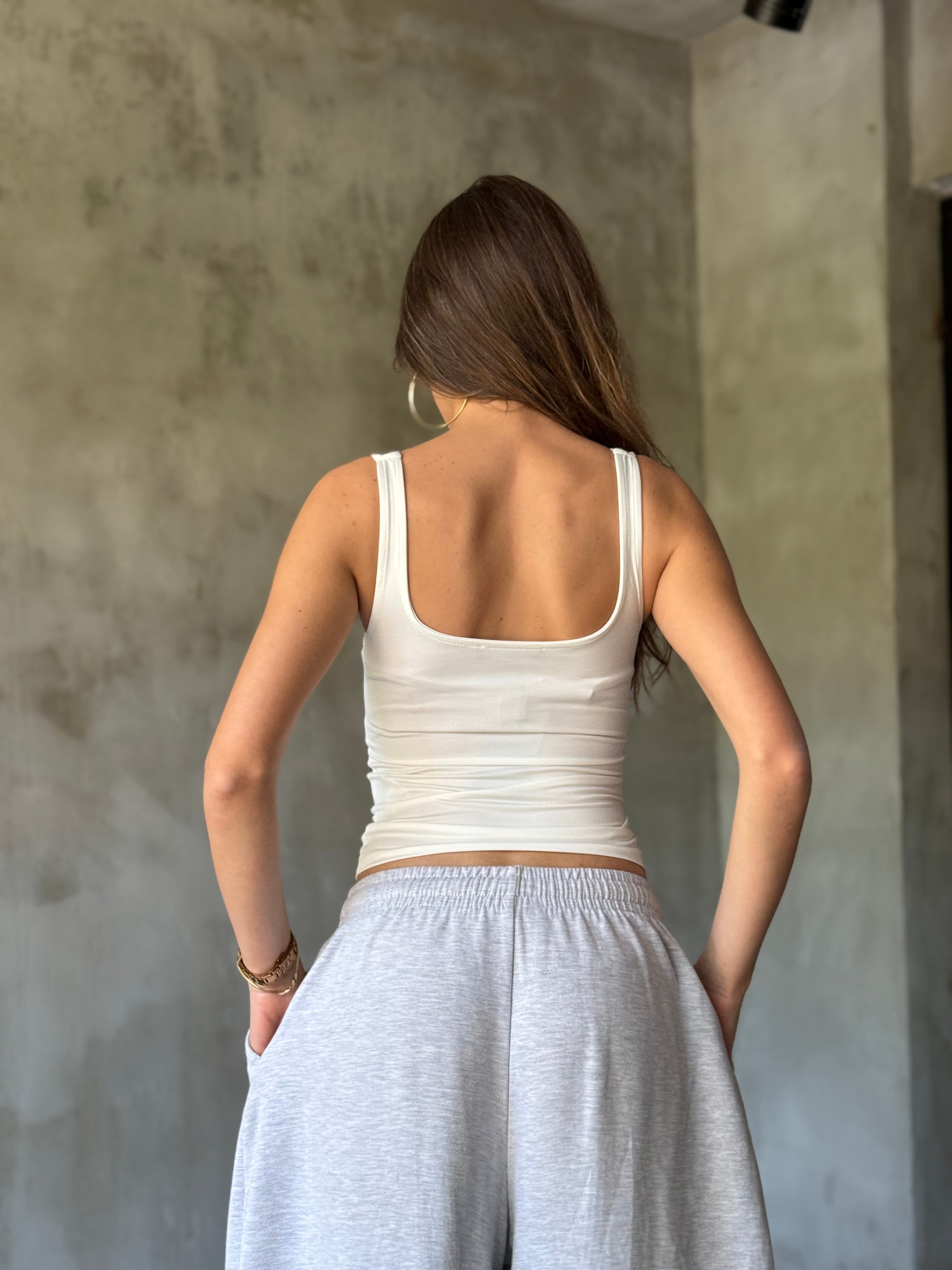 Beyaz Askılı Basic Atlet - Dominatrend