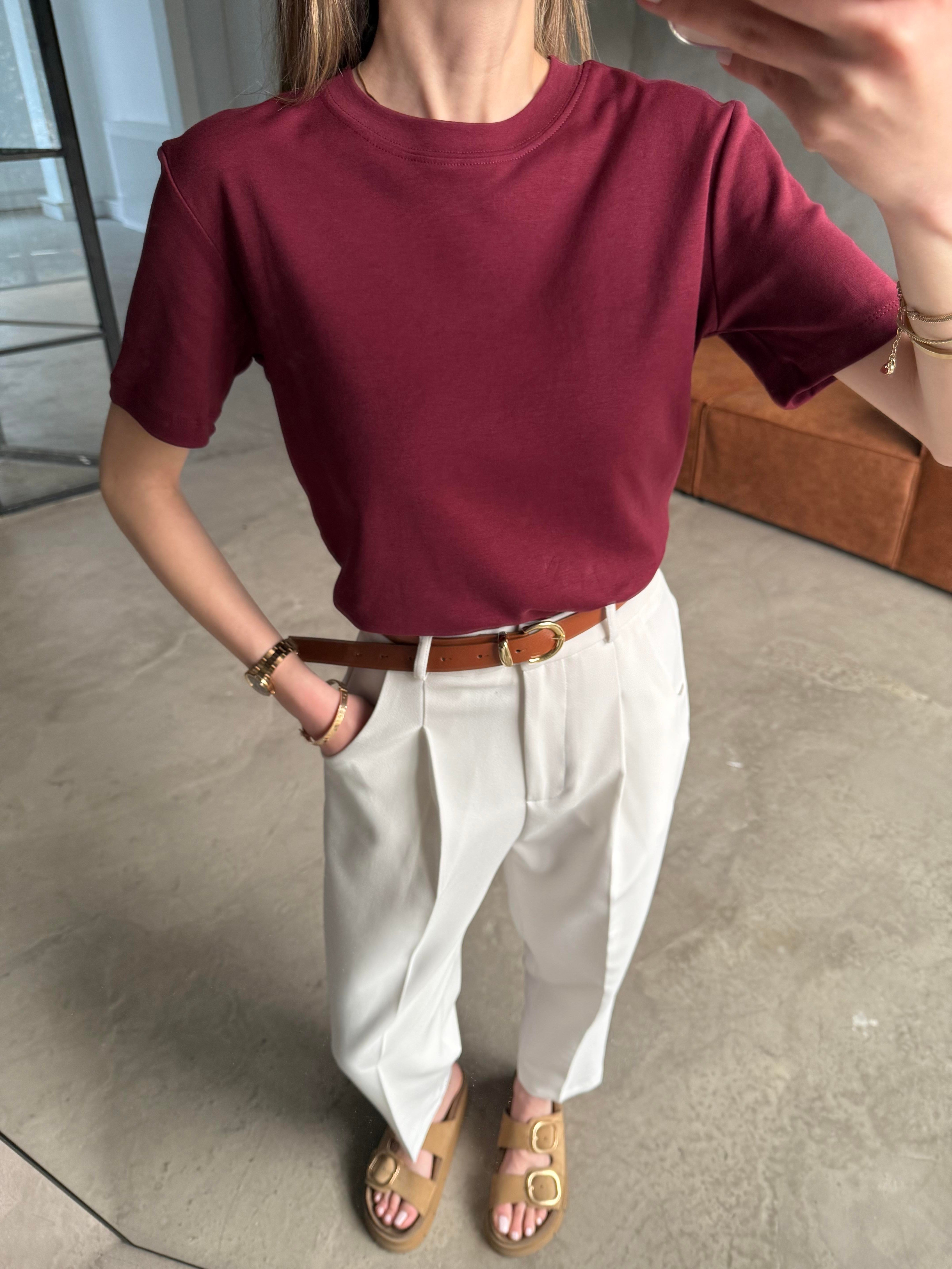 Bisiklet Yaka Basic T-shirt - Dominatrend