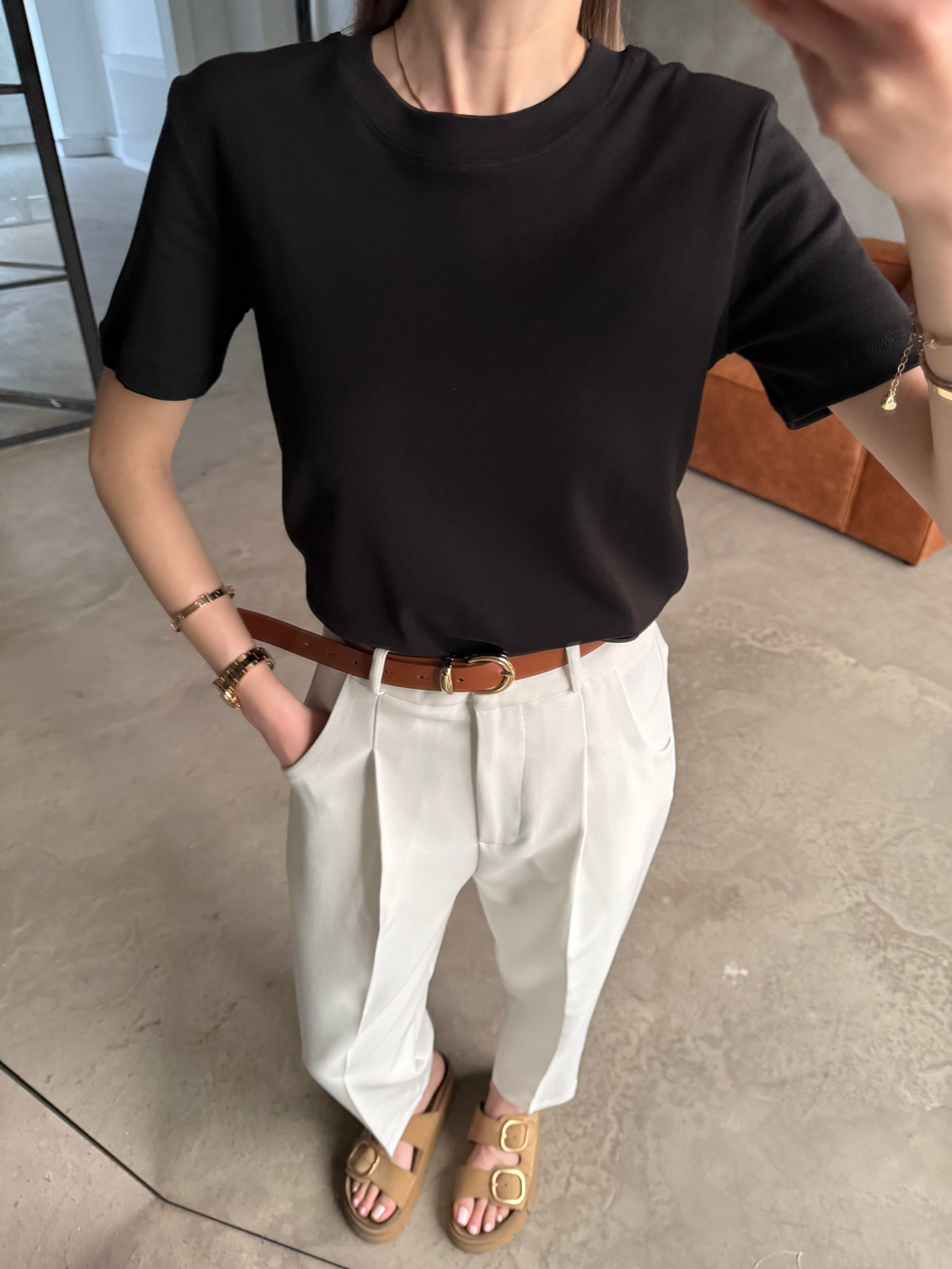 Bisiklet Yaka Basic T-shirt - Dominatrend