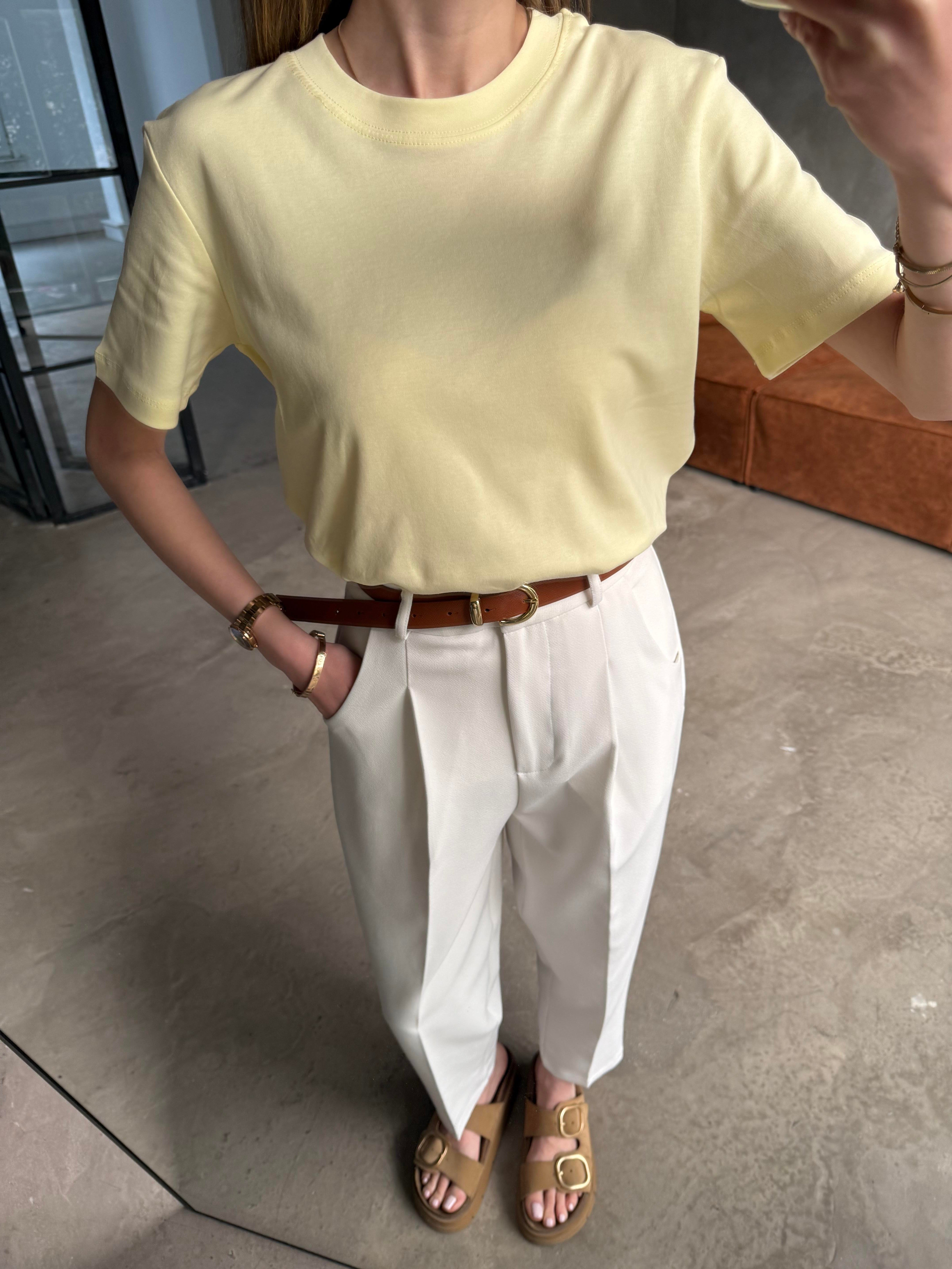 Bisiklet Yaka Basic T-shirt - Dominatrend