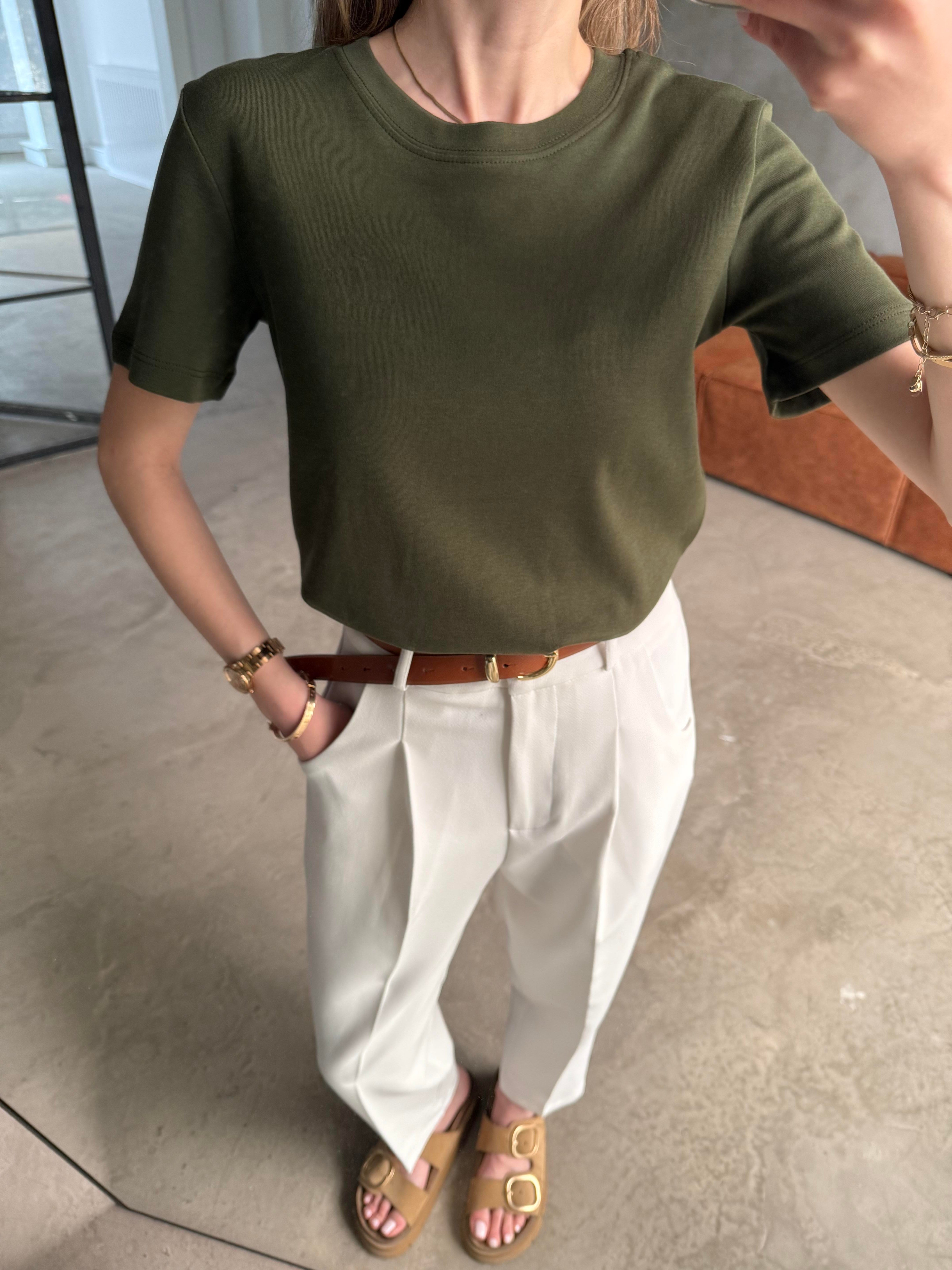 Bisiklet Yaka Basic T-shirt - Dominatrend
