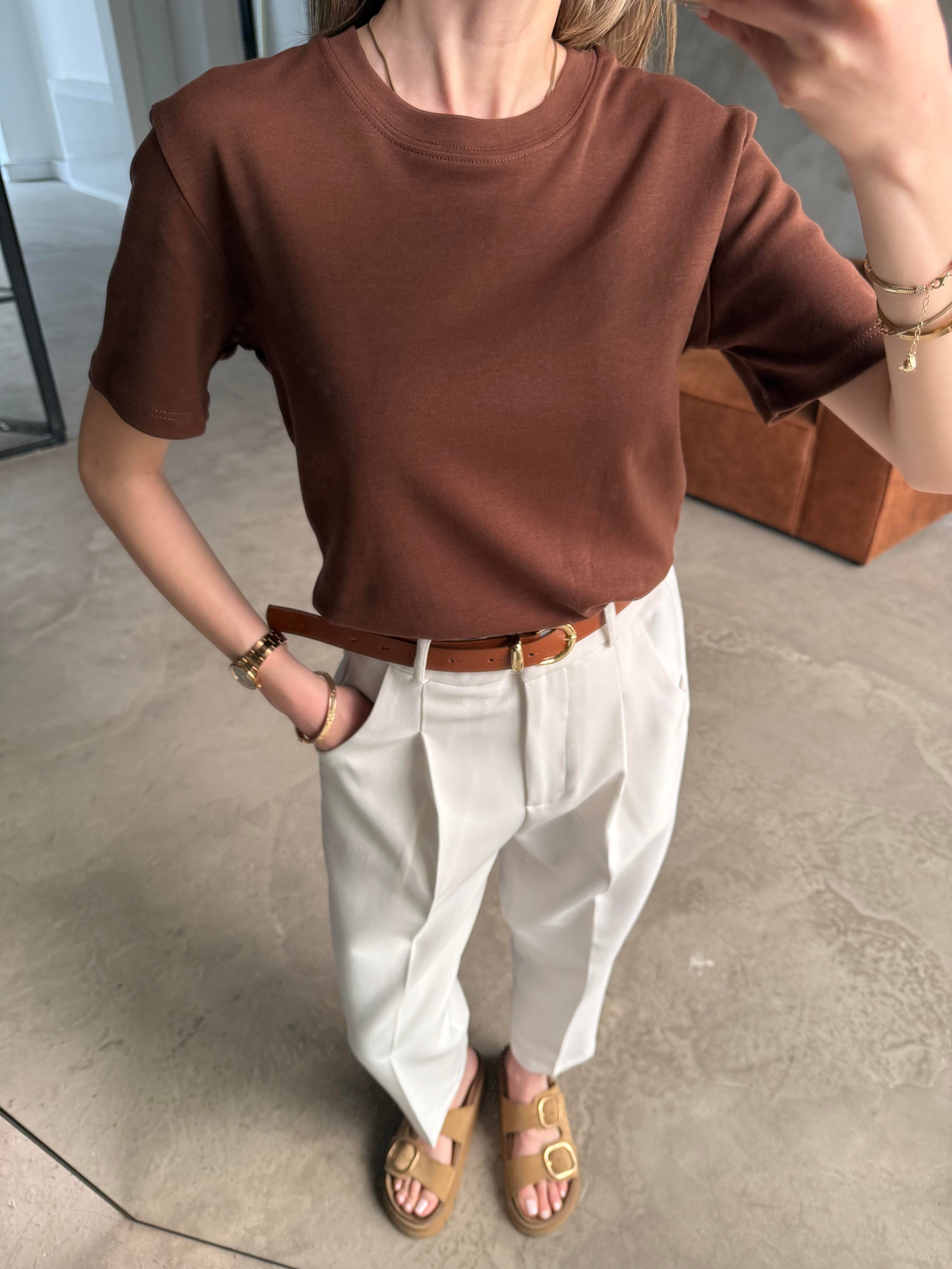 Bisiklet Yaka Basic T-shirt - Dominatrend
