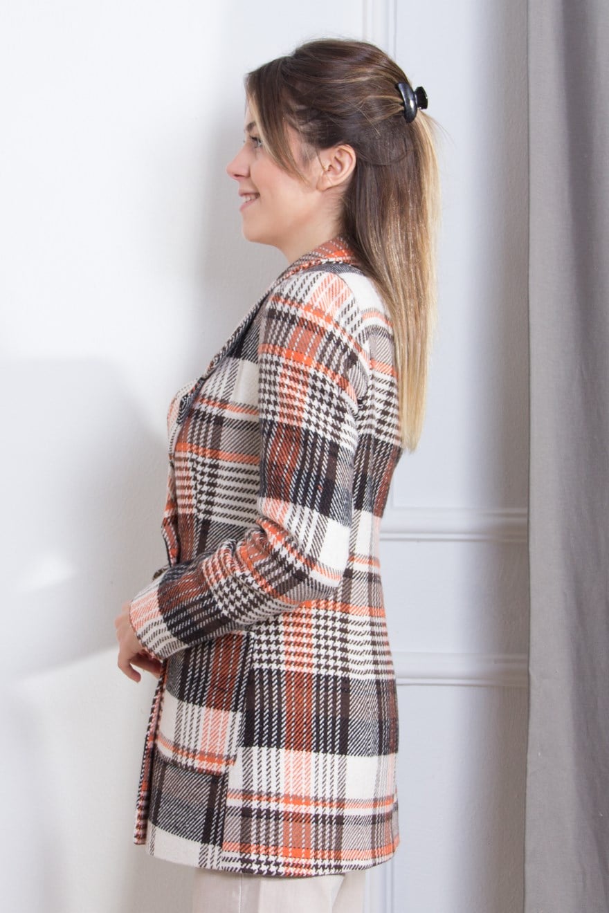 Blazer Ekose Ceket - Dominatrend
