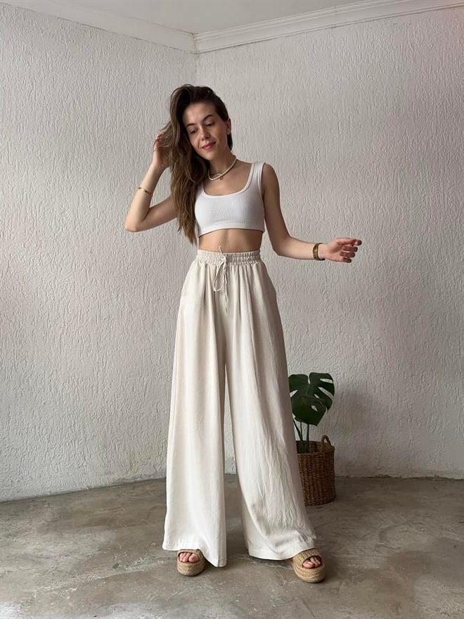 Bohem Natural Salaş Pantolon - Dominatrend