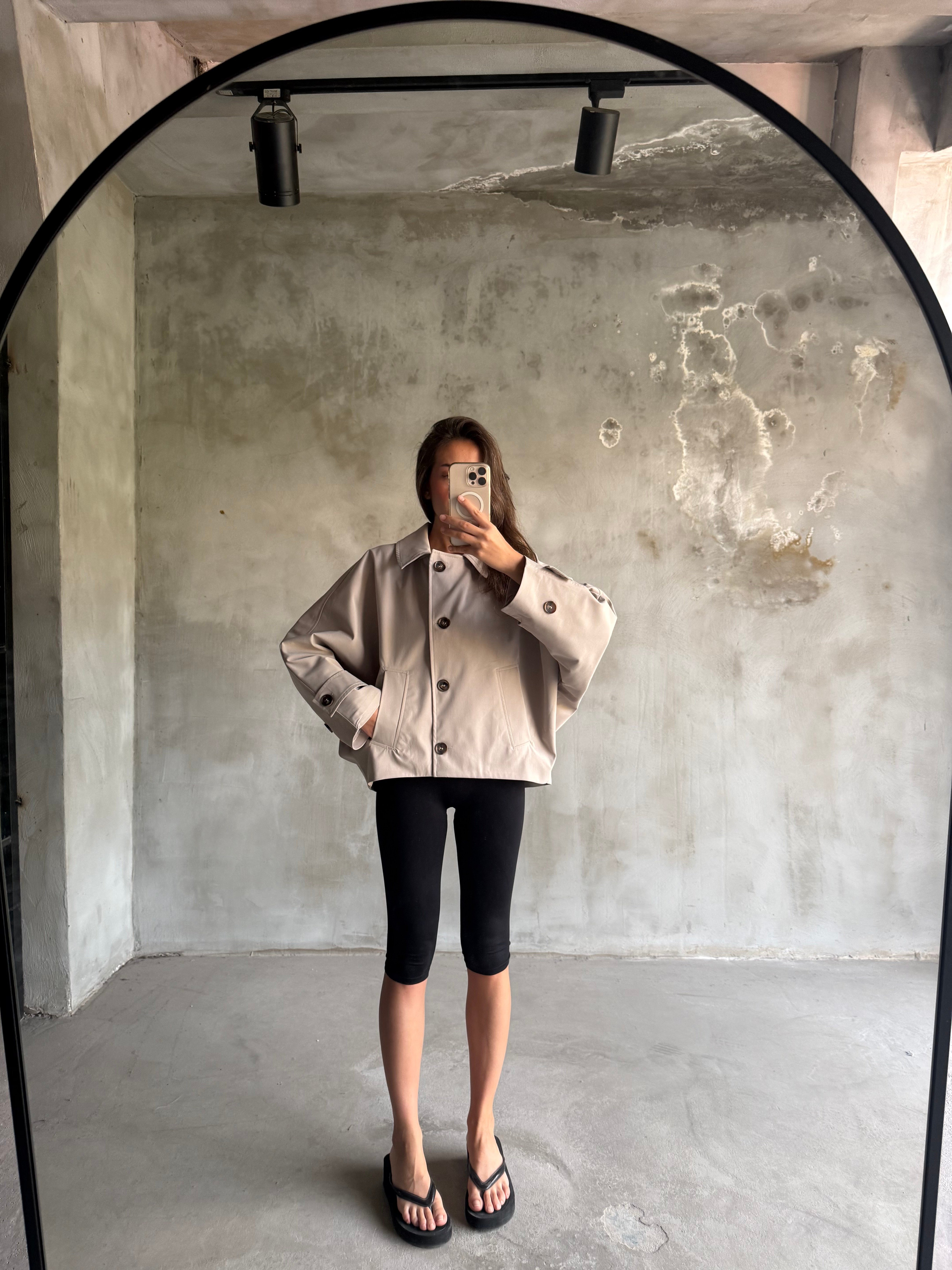 Bomber Balon Trençkot - Bej - Dominatrend