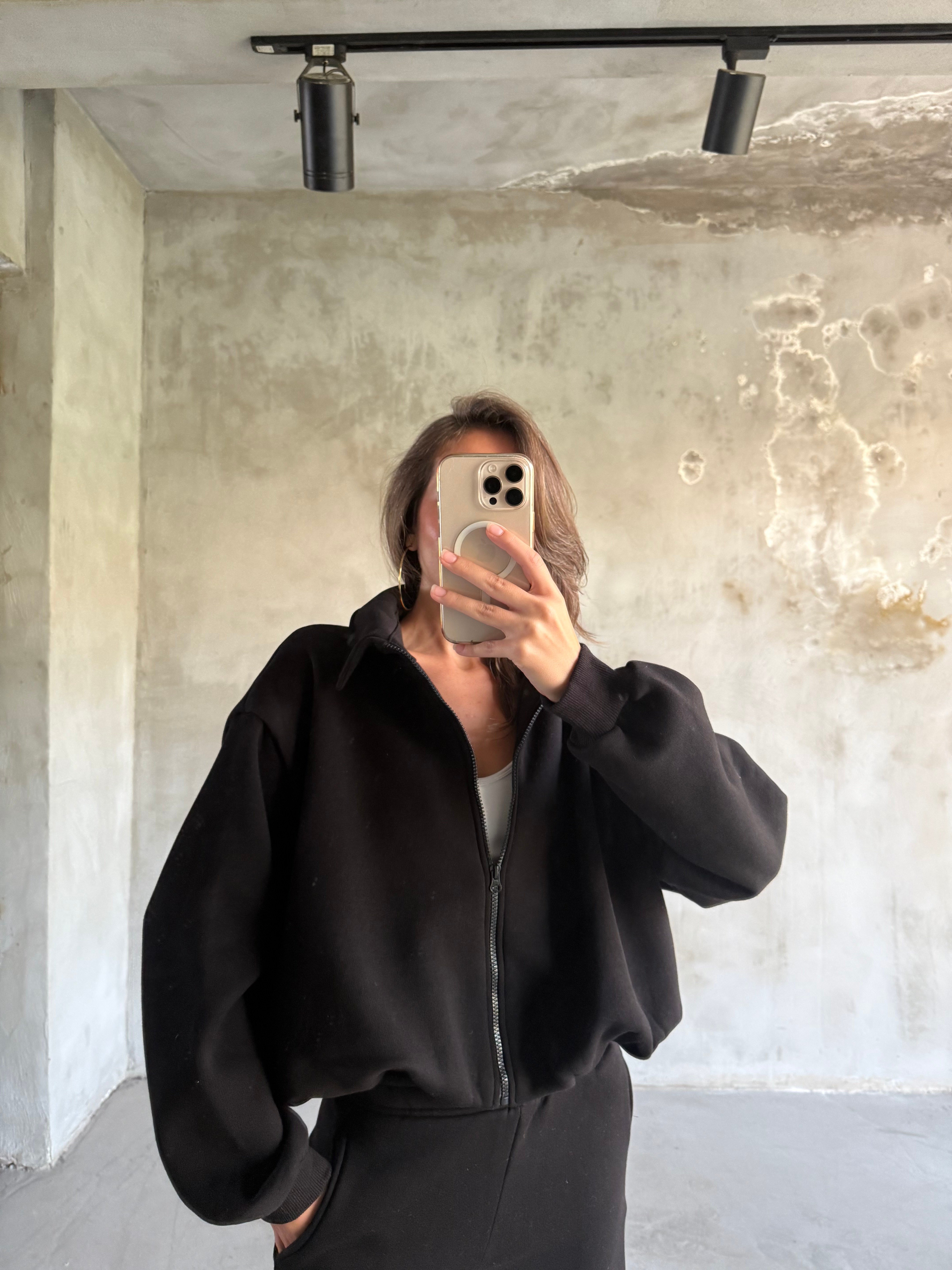 Bomber Ceketli Takım - Siyah - Dominatrend