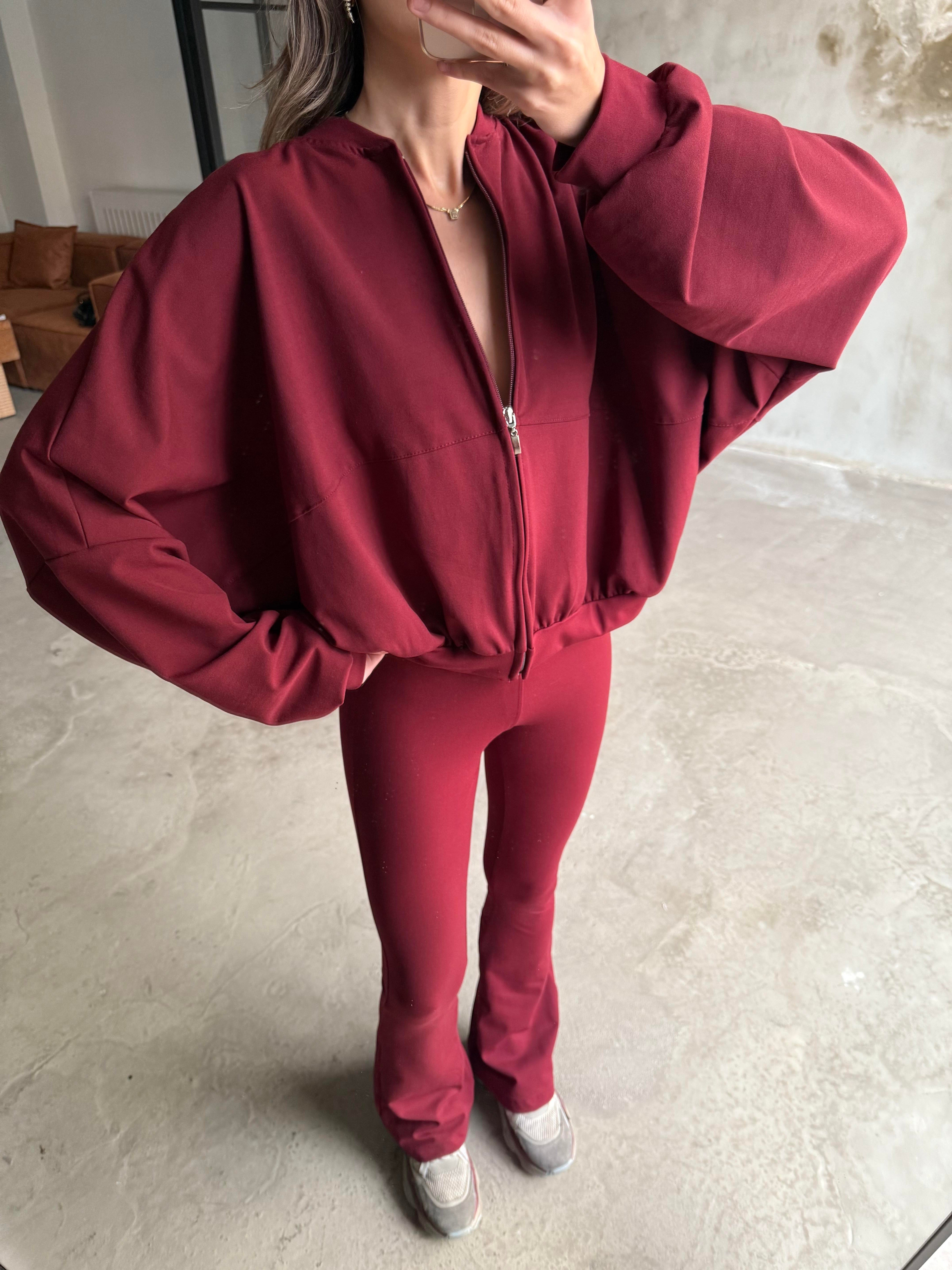 Bordo İspanyol Taytlı Takım - Dominatrend