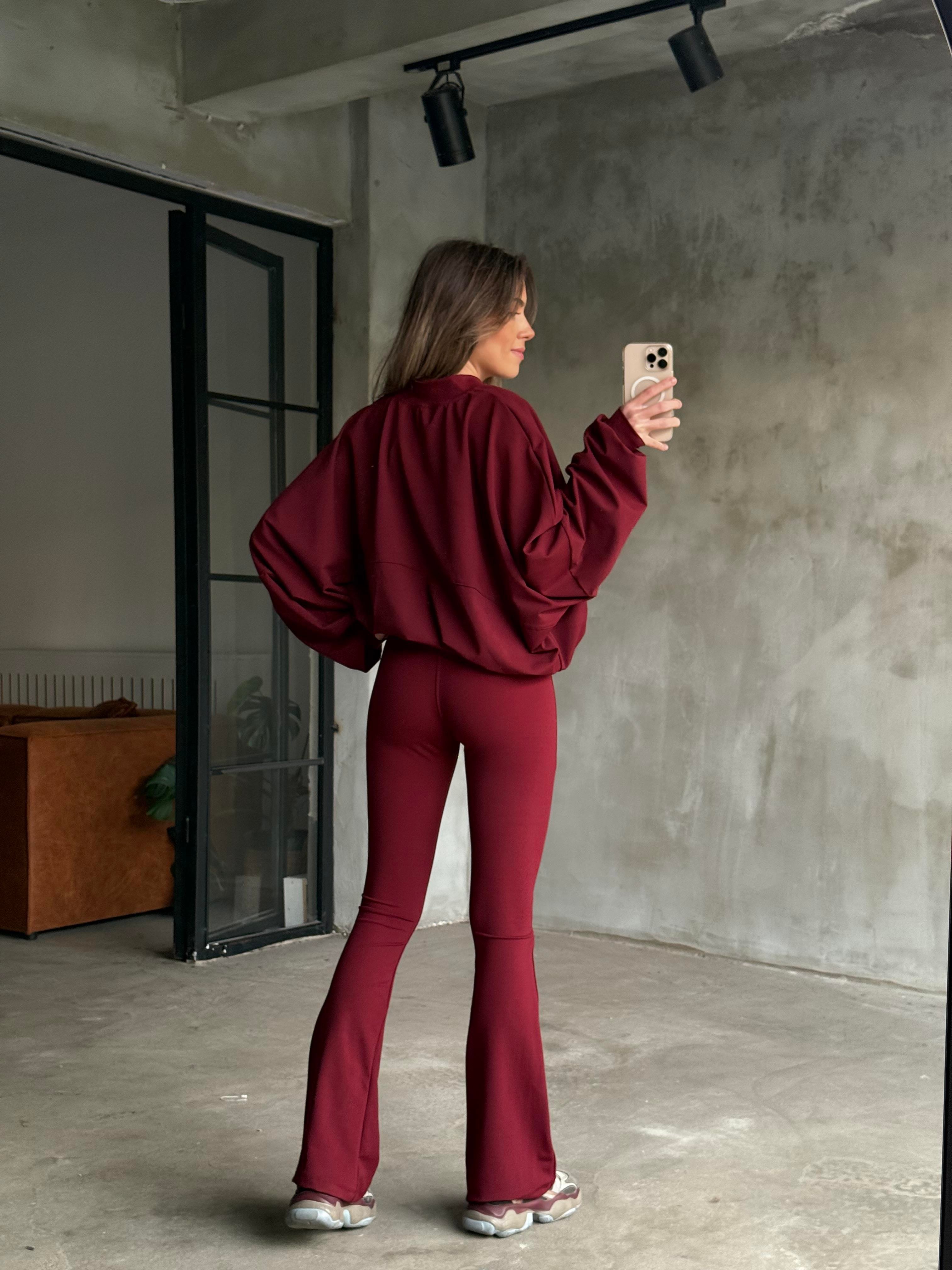 Bordo İspanyol Taytlı Takım - Dominatrend