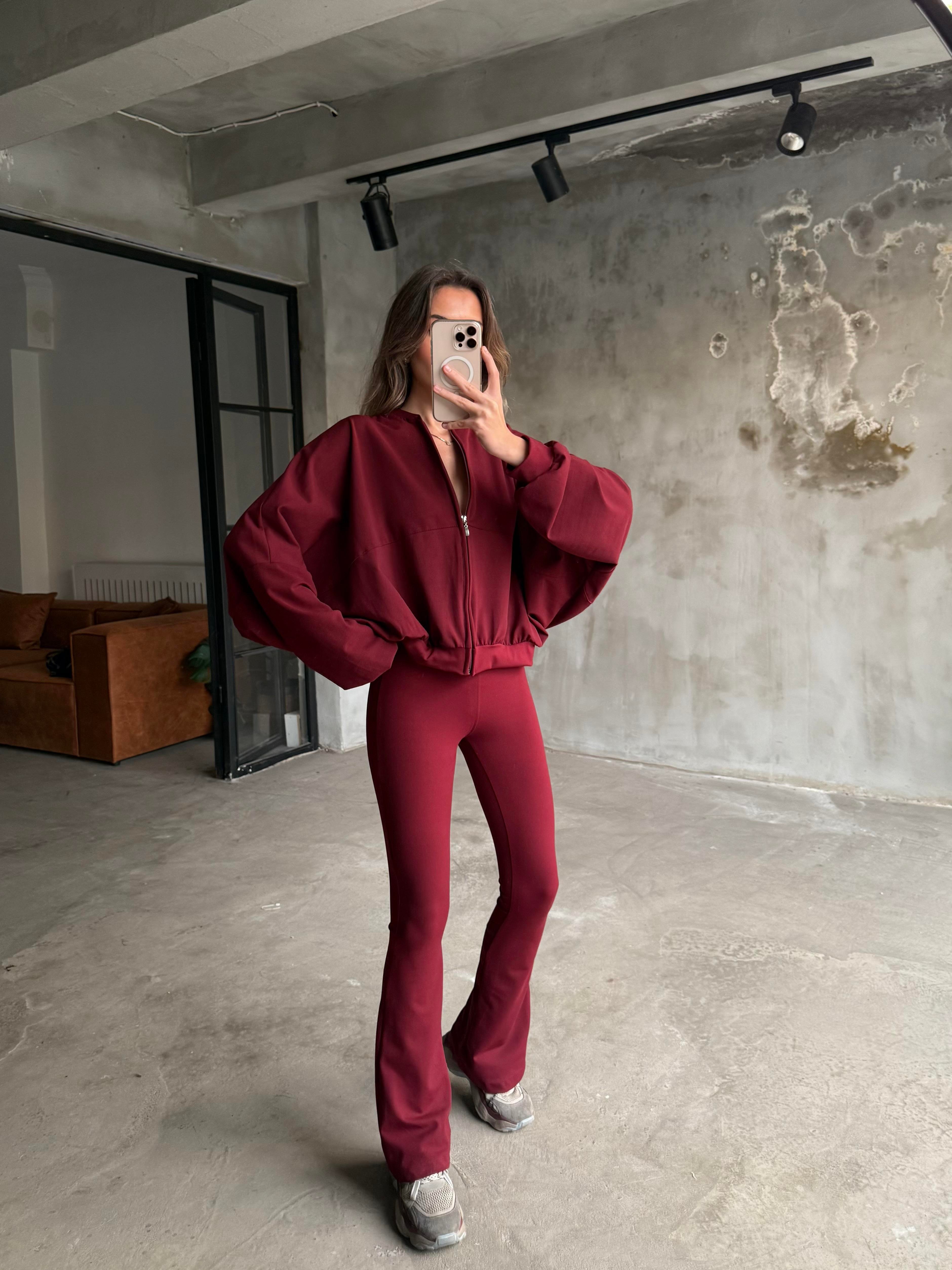 Bordo İspanyol Taytlı Takım - Dominatrend