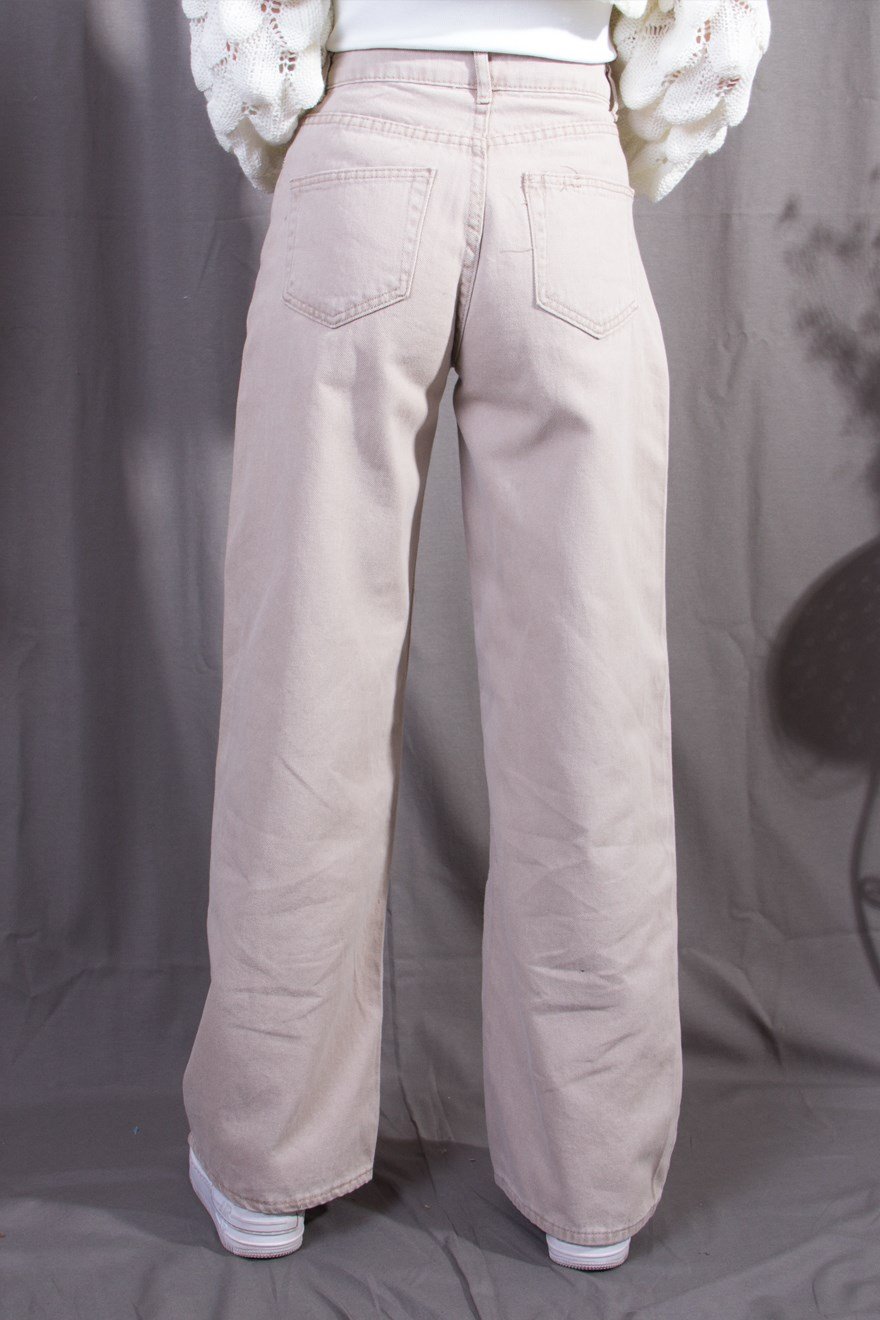 Boru Paça Pantolon - Krem - Dominatrend