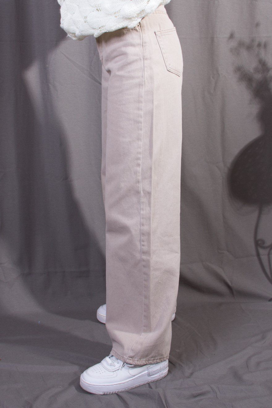 Boru Paça Pantolon - Krem - Dominatrend