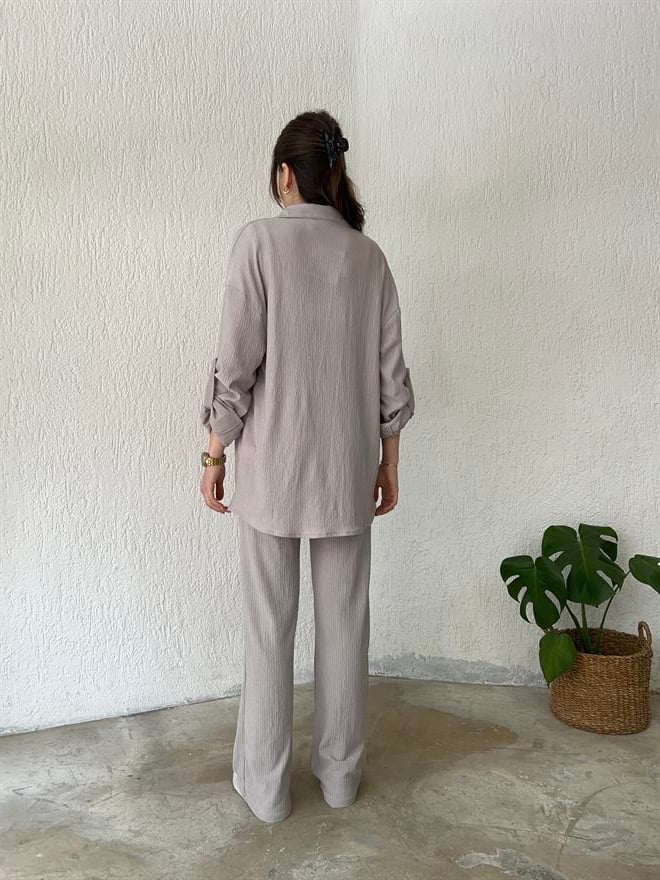 Bürümcük Gömek - Pantolon İkili Takım - Soft Lila - Dominatrend