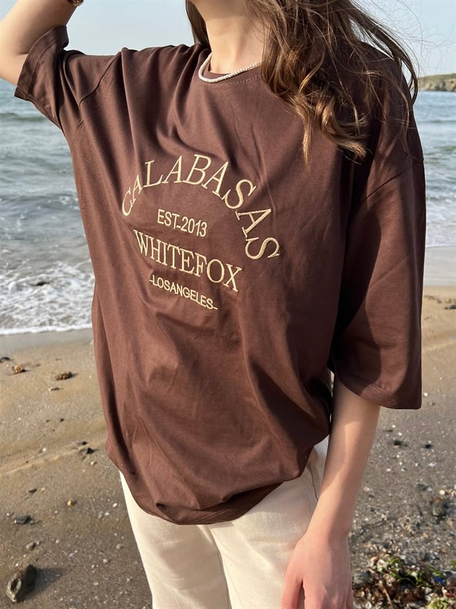 Calabasas Kahve T-shirt - Dominatrend