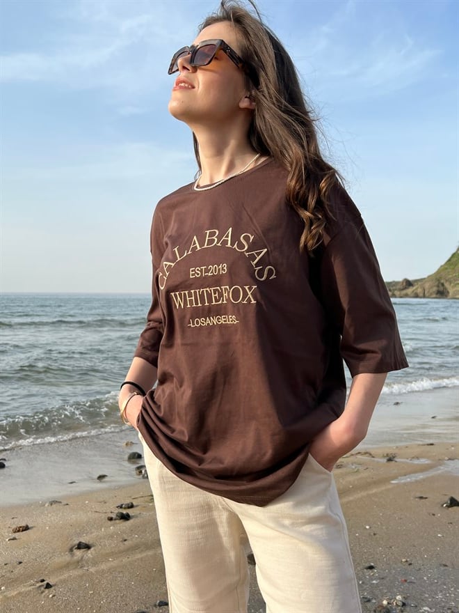 Calabasas Kahve T-shirt - Dominatrend