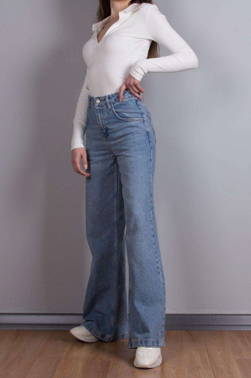 Çan Kesim Fit Jean - Açık Mavi - Dominatrend