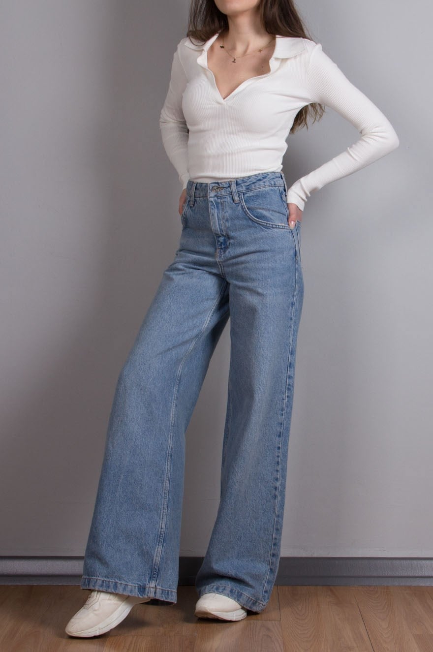 Çan Kesim Fit Jean - Açık Mavi - Dominatrend