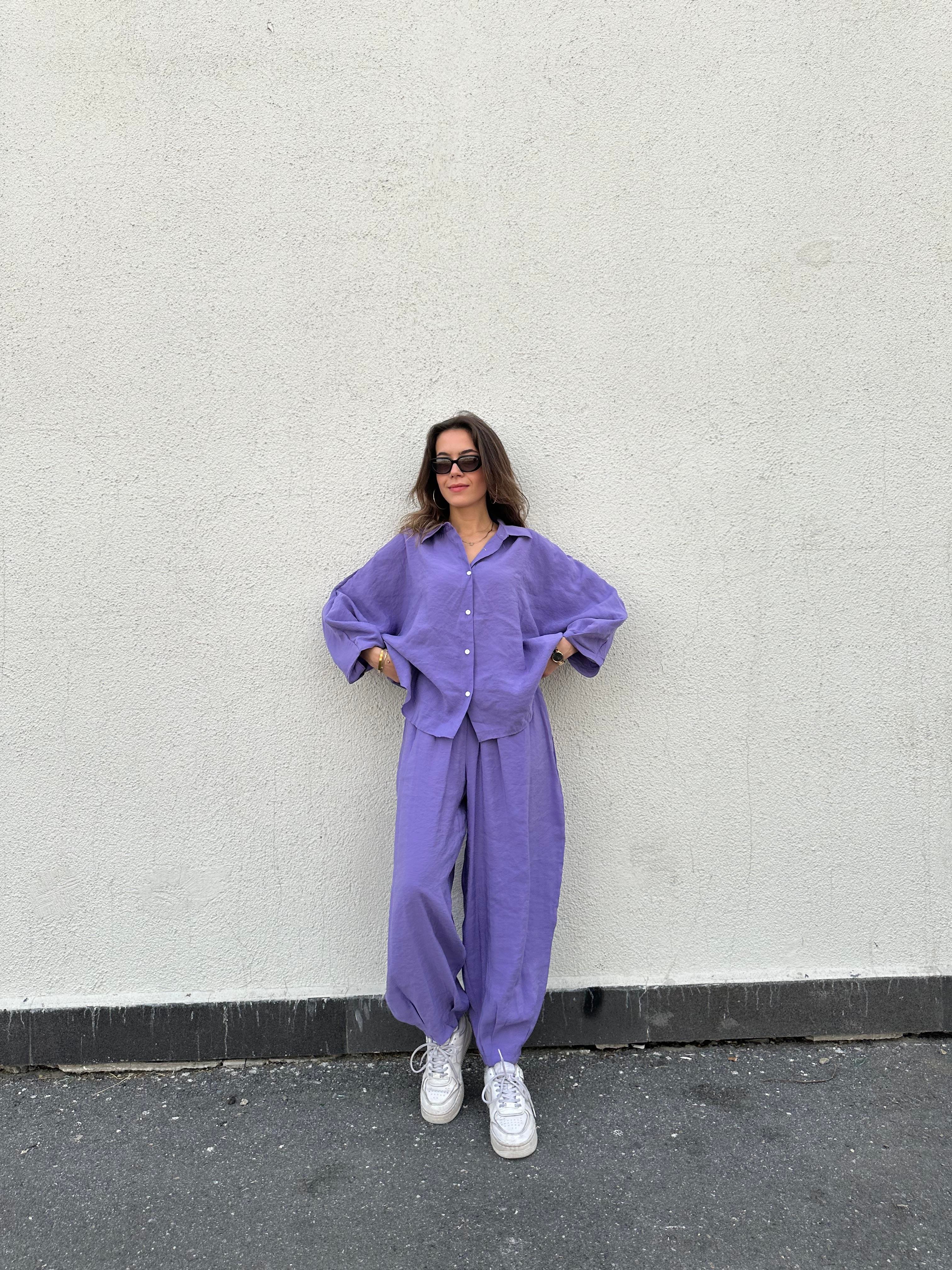 Candy Tensel Oversize Takım - Lila - Dominatrend
