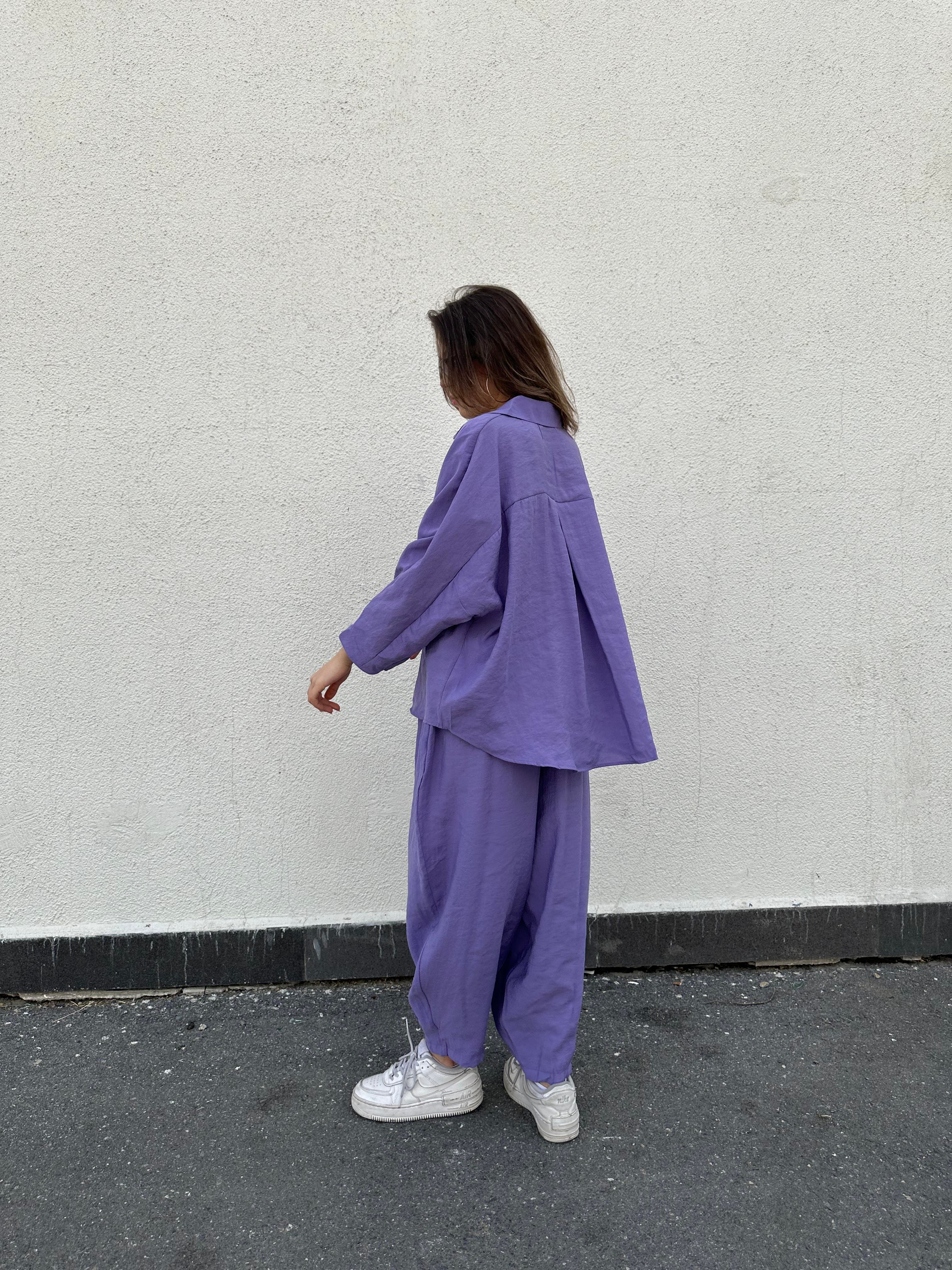 Candy Tensel Oversize Takım - Lila - Dominatrend