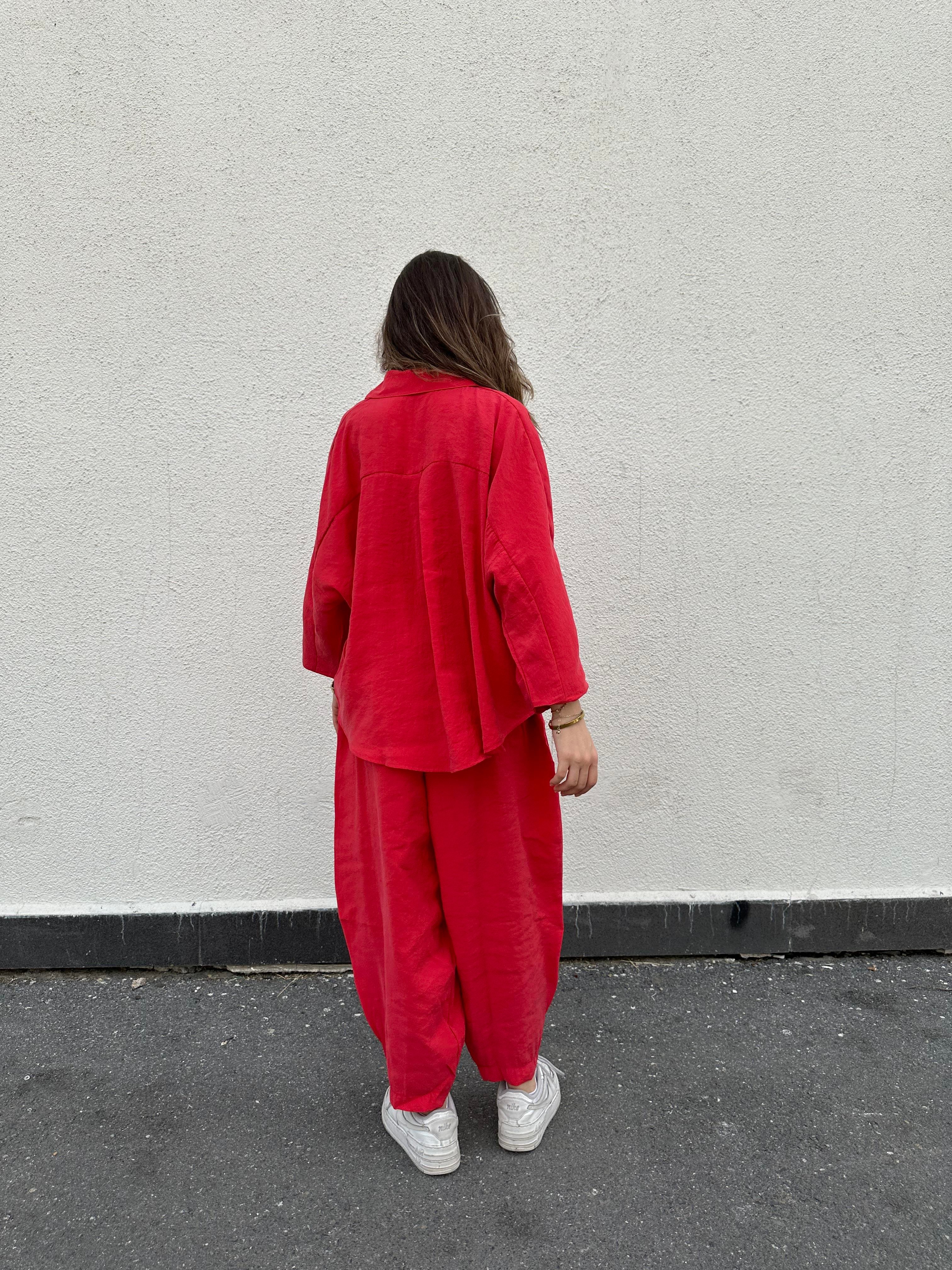 Candy Tensel Oversize Takım - Nar Çiçeği - Dominatrend
