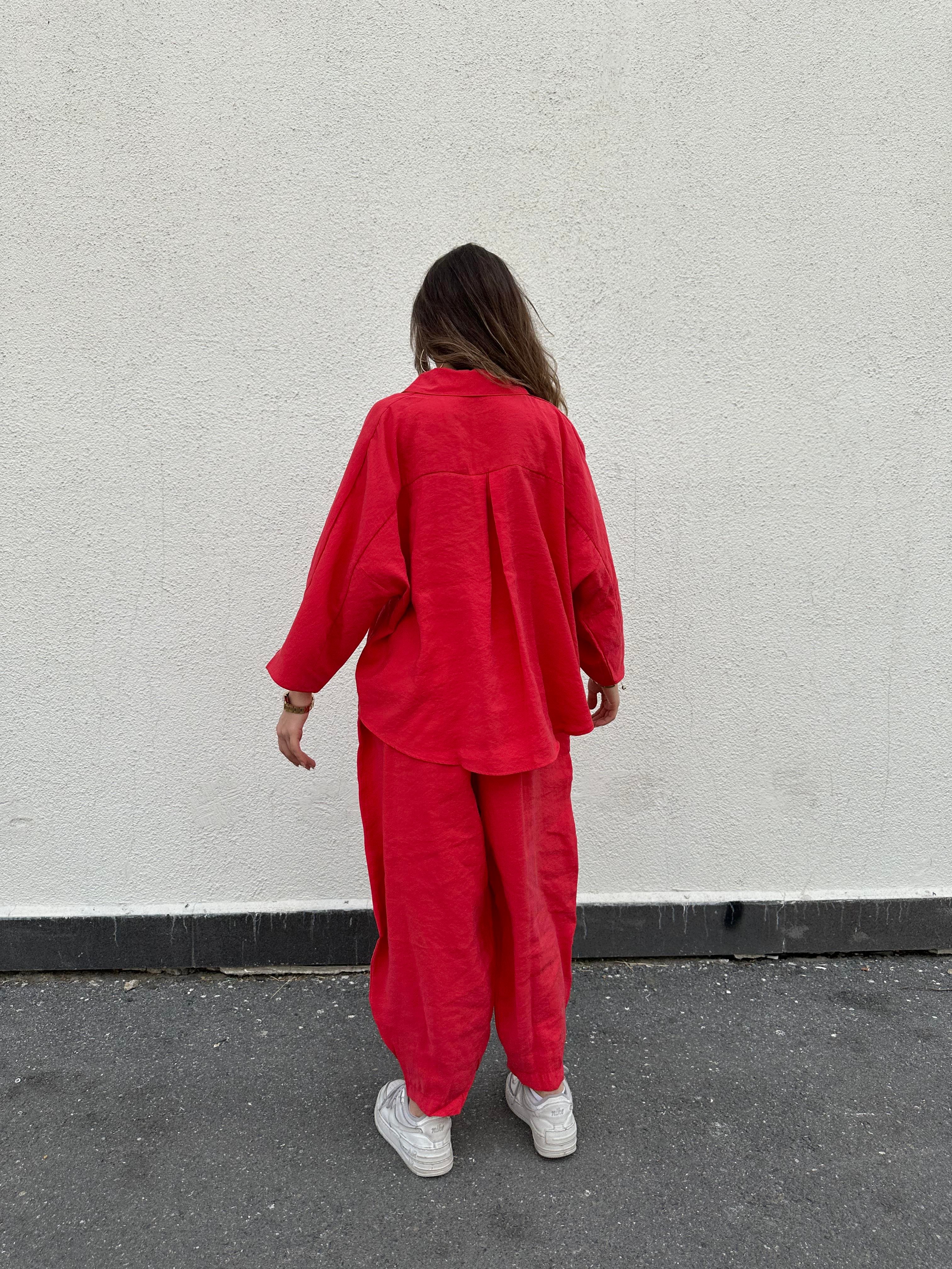 Candy Tensel Oversize Takım - Nar Çiçeği - Dominatrend