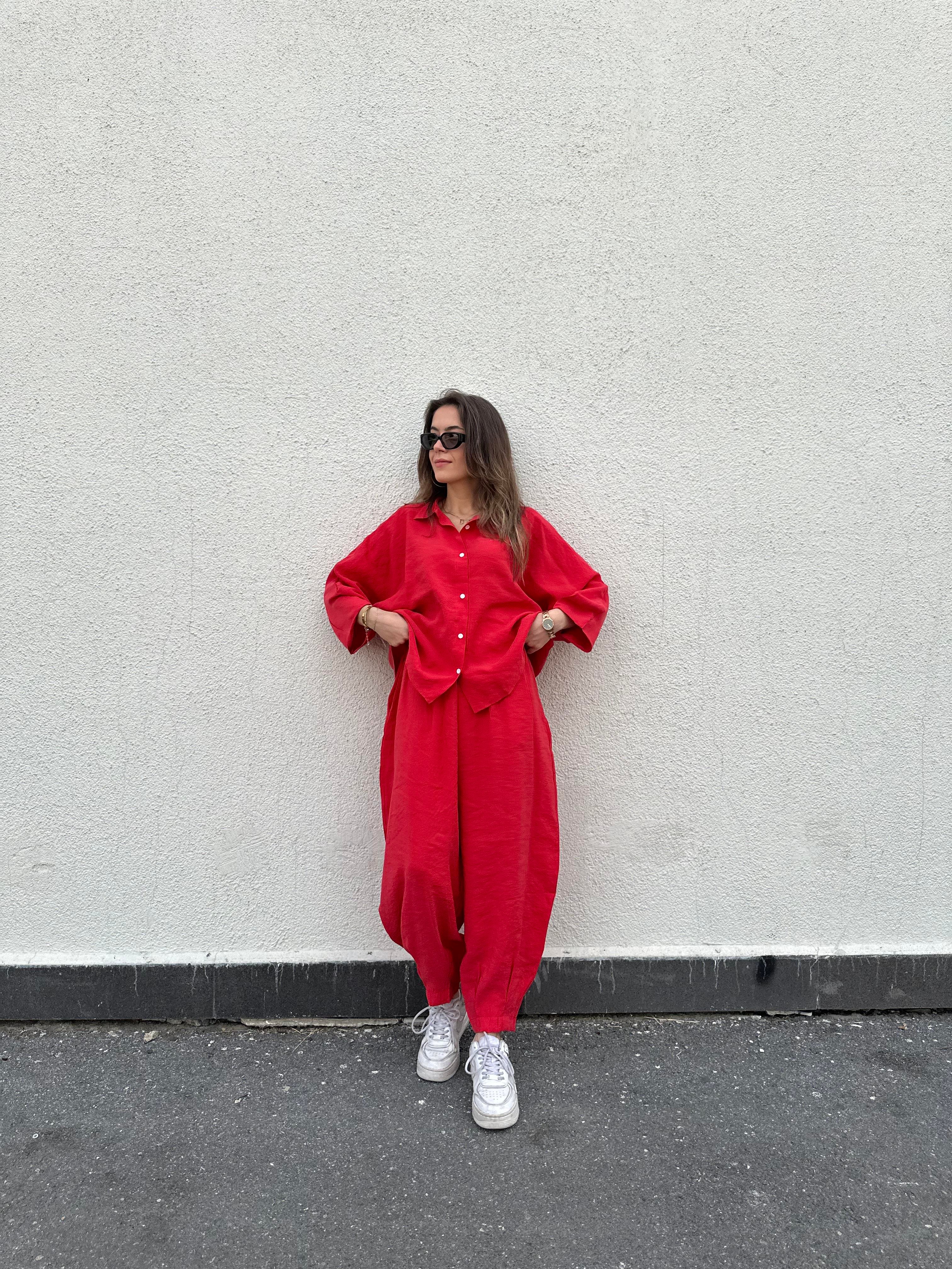 Candy Tensel Oversize Takım - Nar Çiçeği - Dominatrend