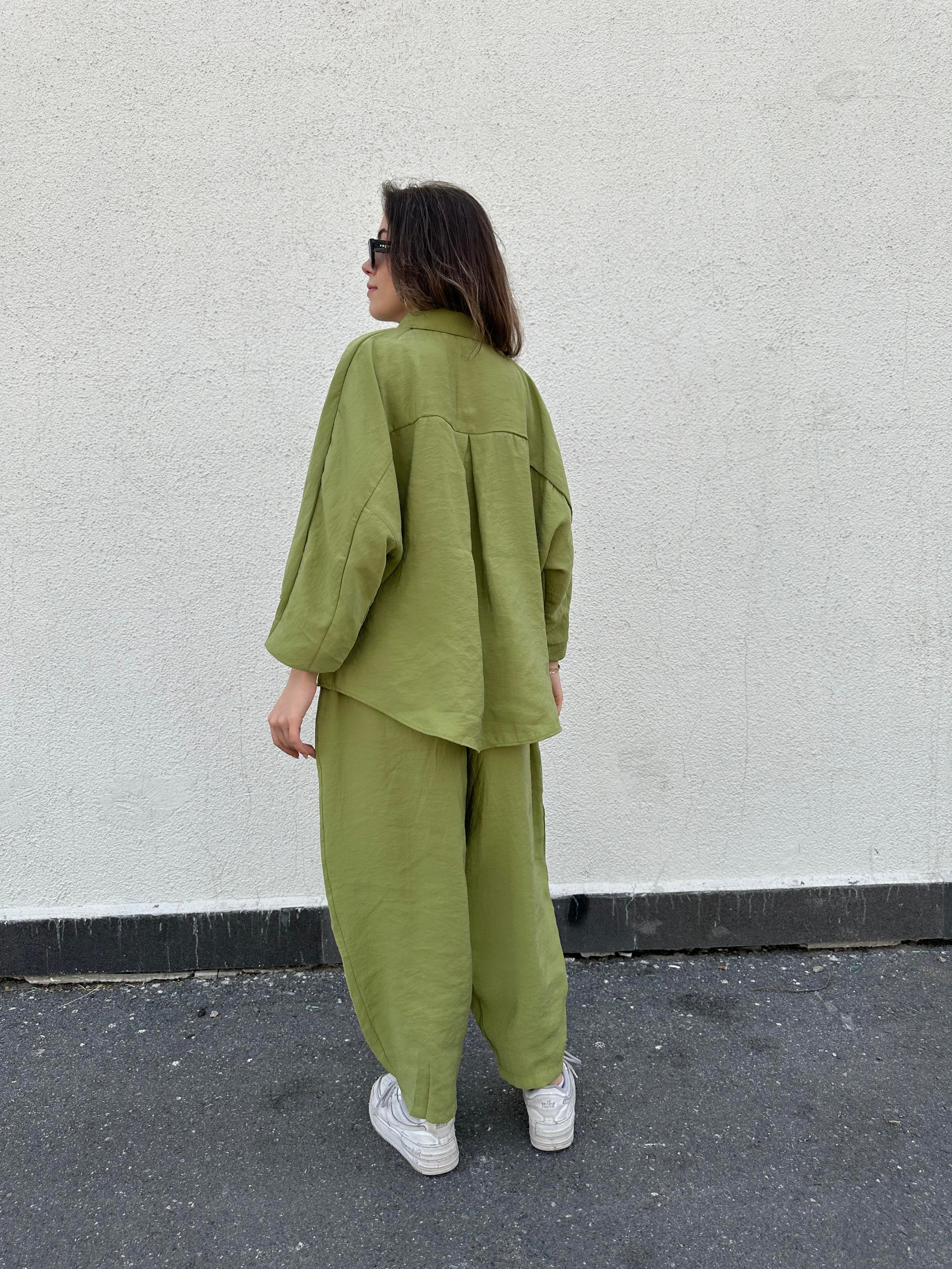 Candy Tensel Oversize Takım - Yeşil - Dominatrend