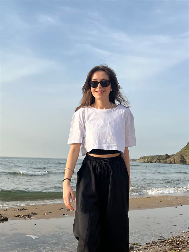 Crop Lastik Detaylı T-Shirt - Dominatrend