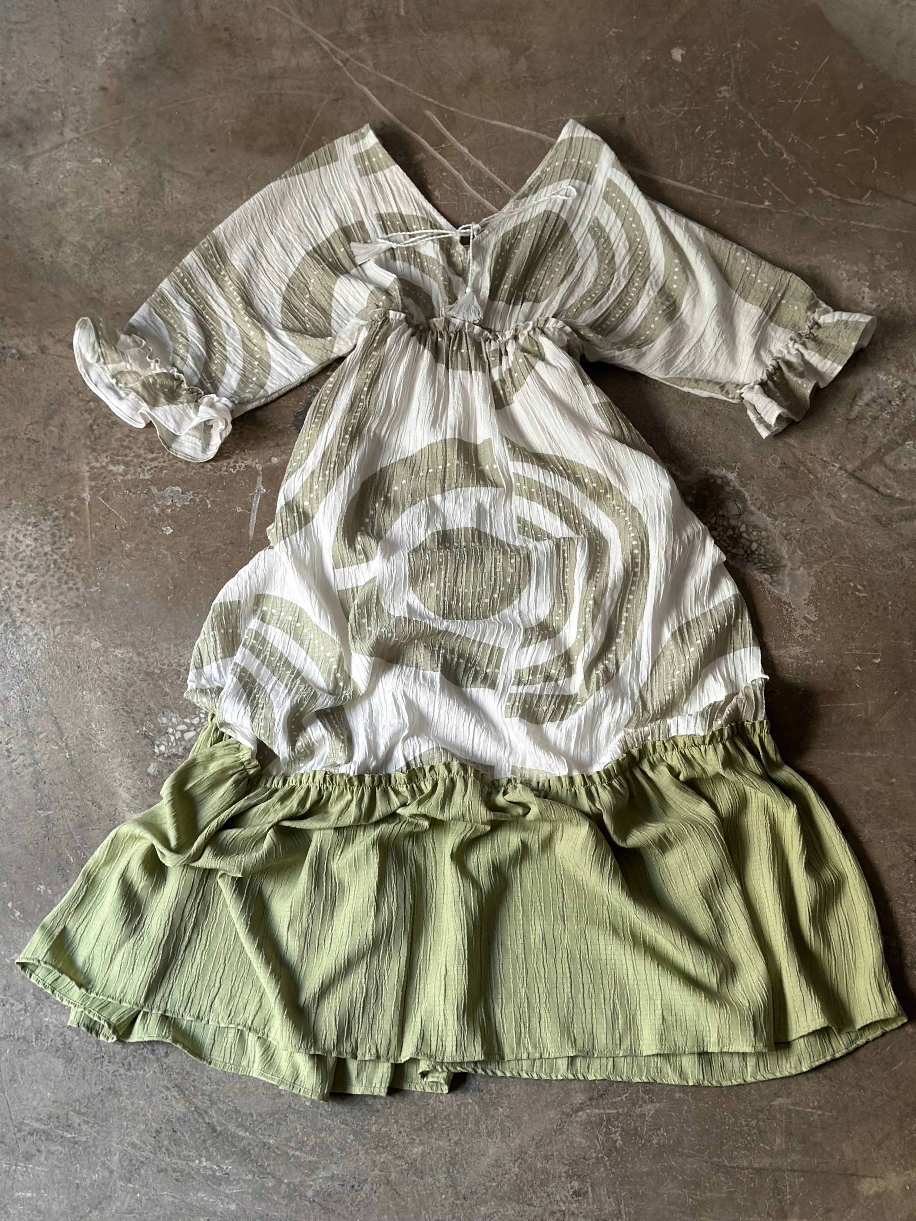 Desenli Maxi Elbise - Dominatrend