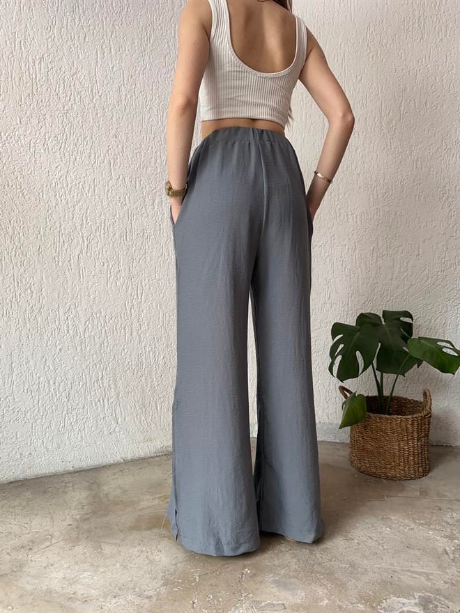 Dmn Collection Aerobin Yırtmaçlı Pantolon - Gri - Dominatrend