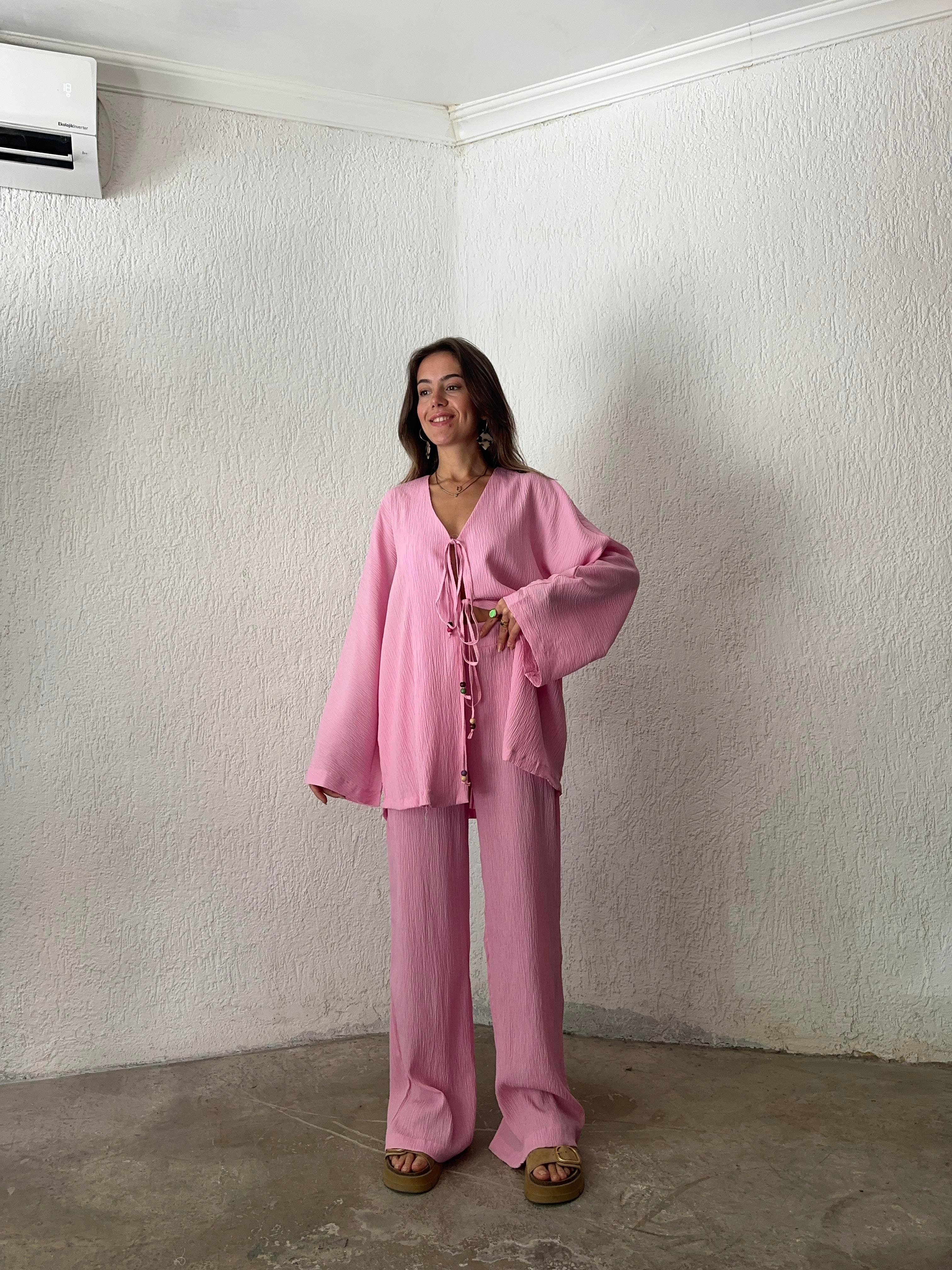 Dohemia Bağlamalı Takım - Pembe - Dominatrend