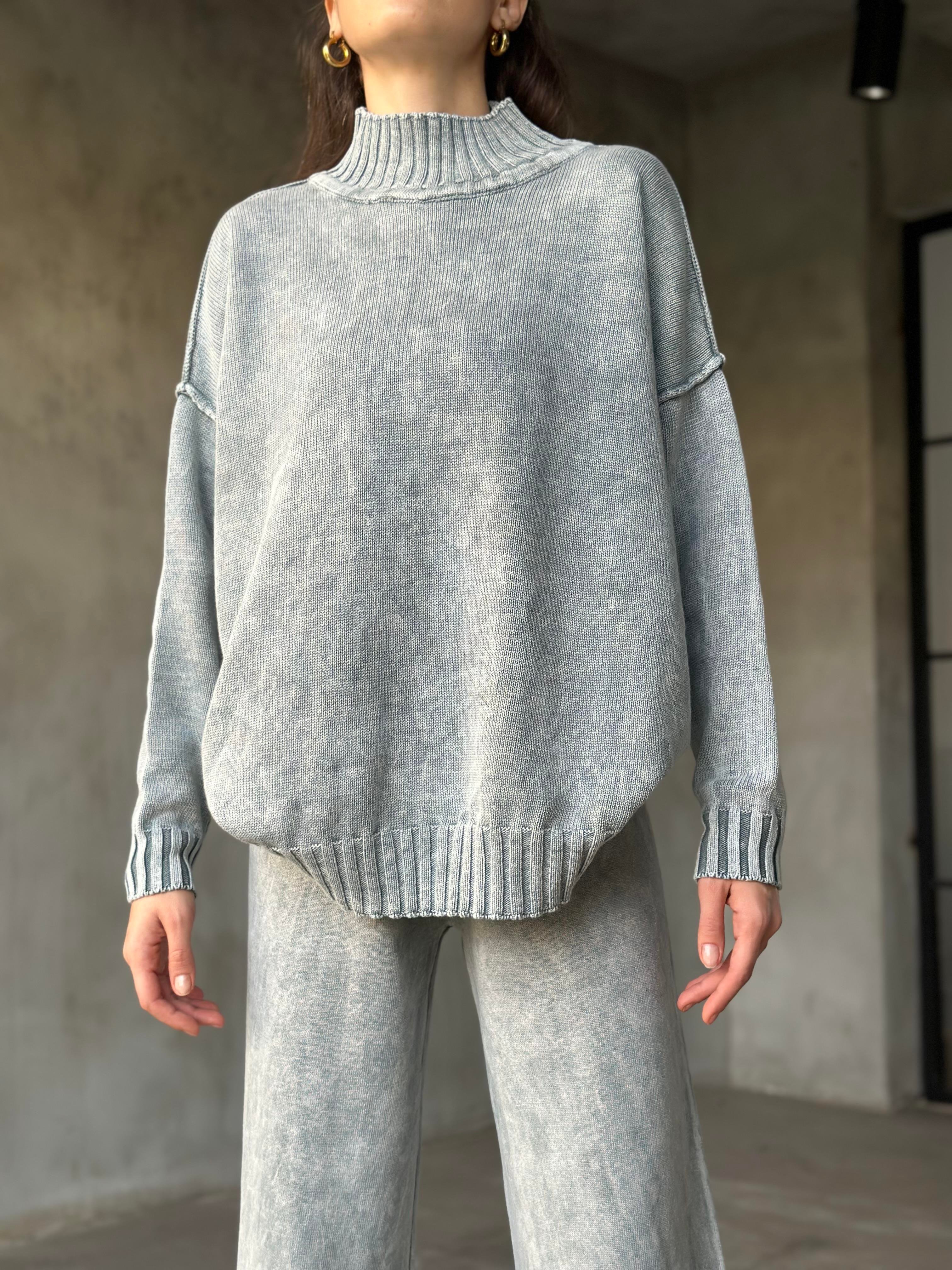 Domi Yıkamalı Triko Takım - Gri - Dominatrend