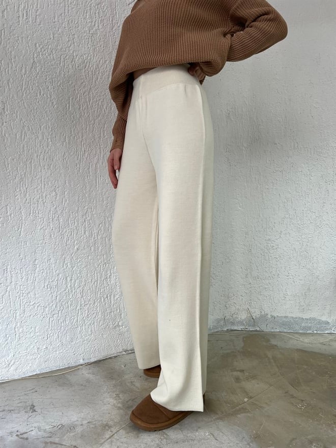 Ekru Triko Pantolon - Dominatrend