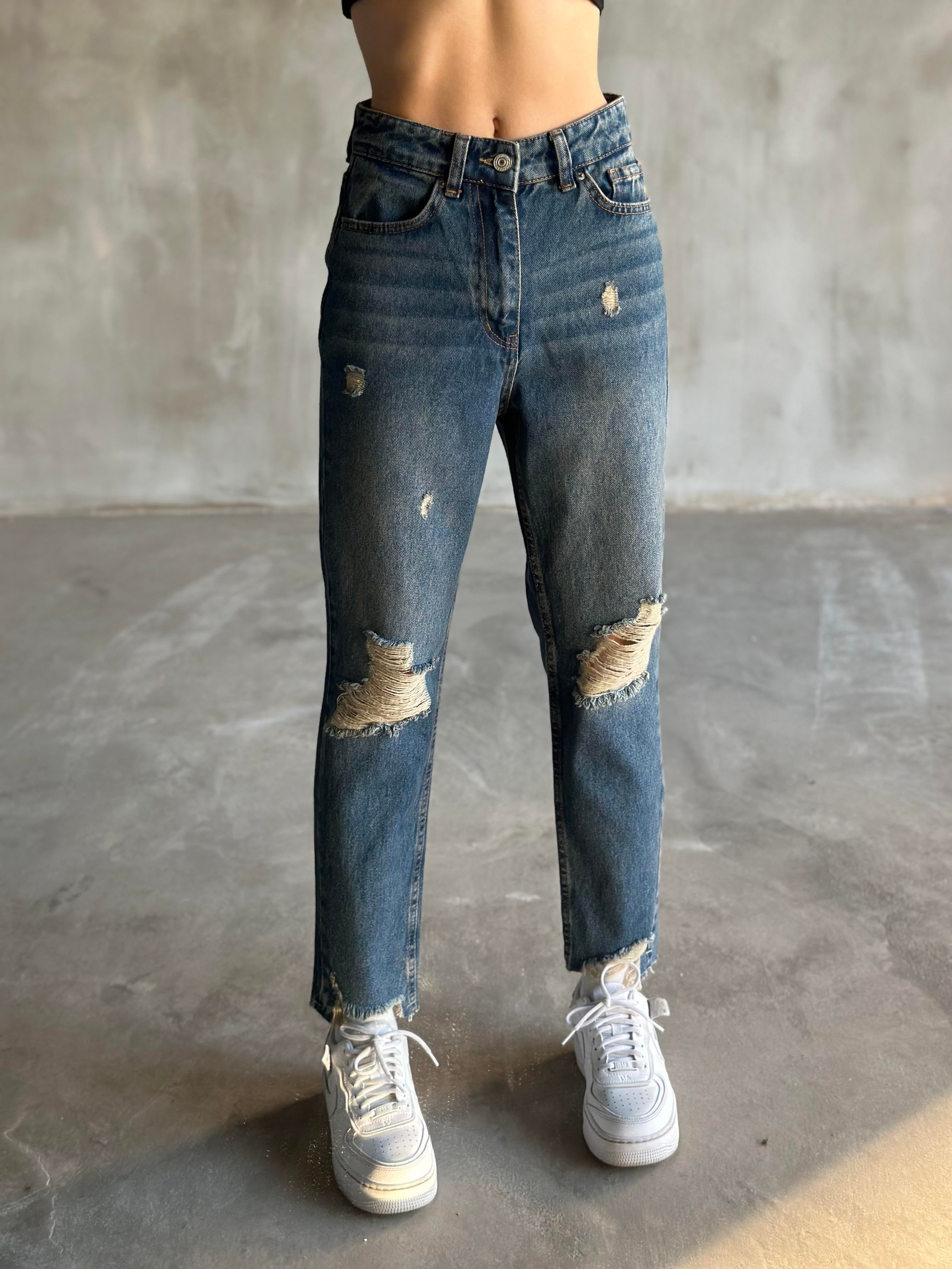 Eskitmeli Lazer Kesim Mom Jean  - Dominatrend