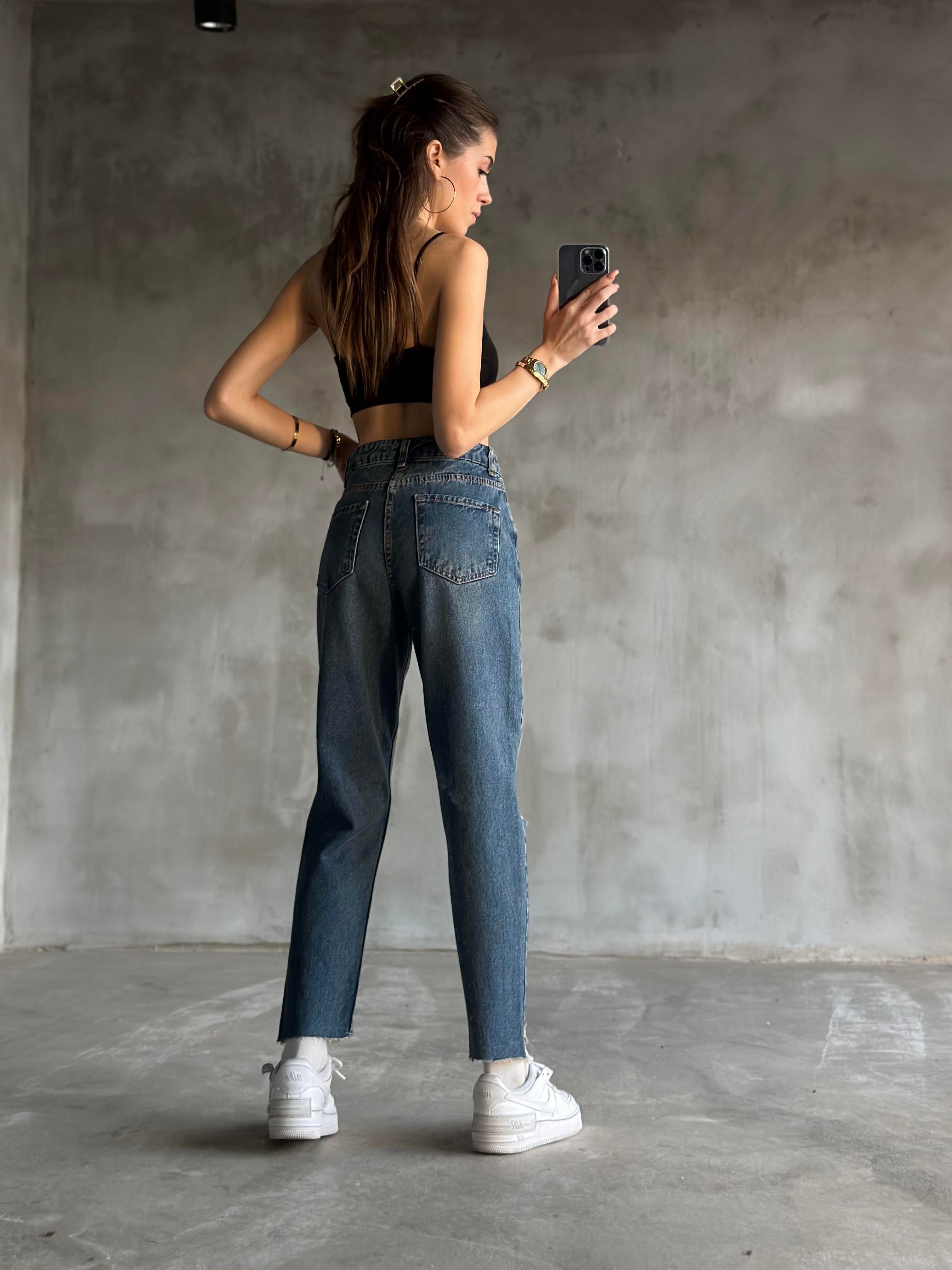 Eskitmeli Lazer Kesim Mom Jean  - Dominatrend